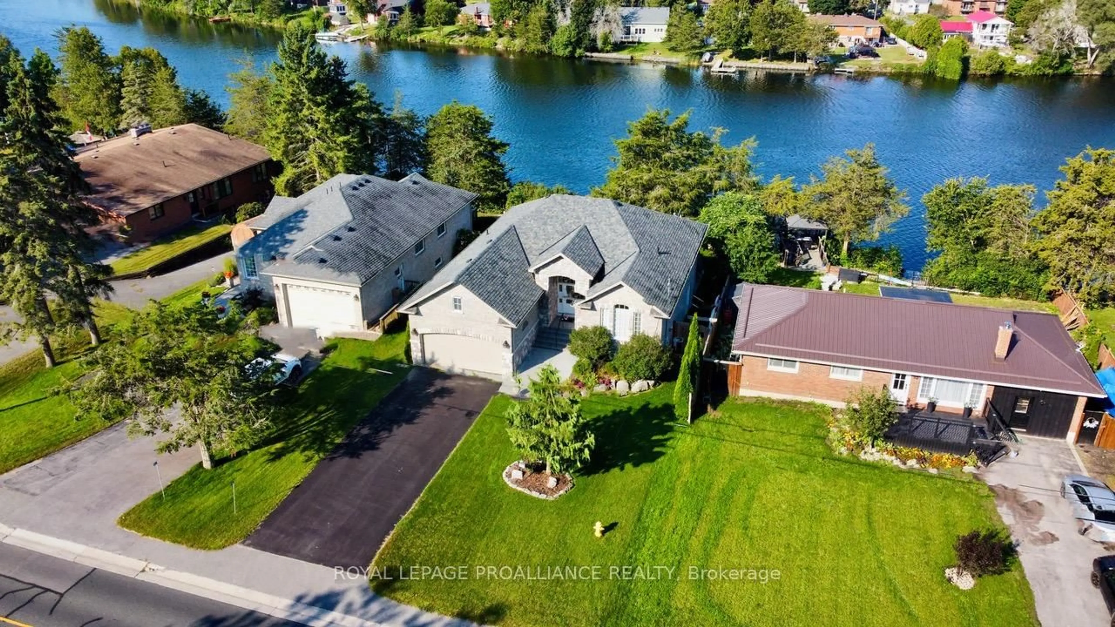 A pic from outside/outdoor area/front of a property/back of a property/a pic from drone, water/lake/river/ocean view for 147 Riverside Pkwy, Hastings Ontario K0K 2C0