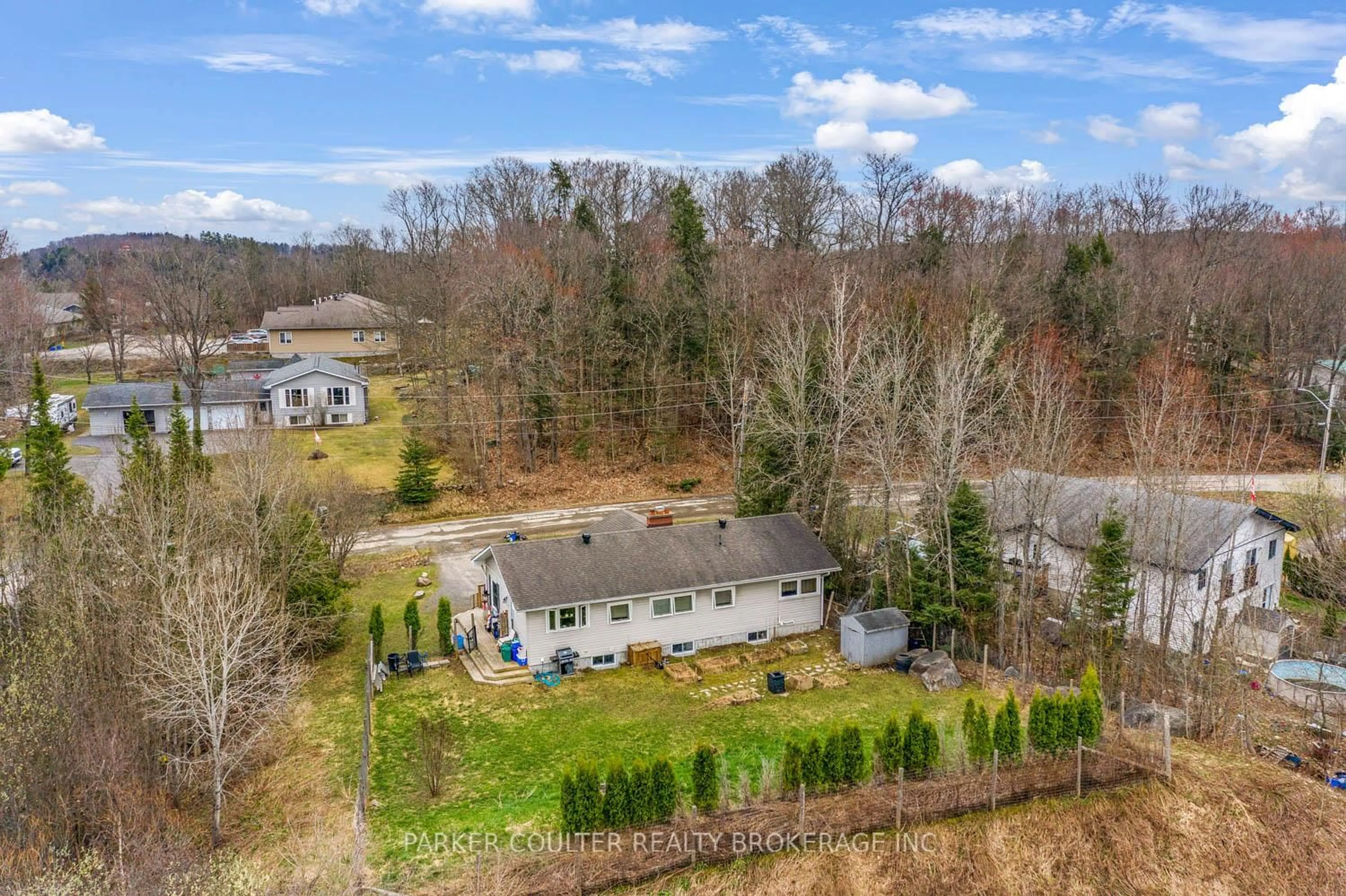 A pic from outside/outdoor area/front of a property/back of a property/a pic from drone, unknown for 28 Shay Rd, Huntsville Ontario P1H 1L2