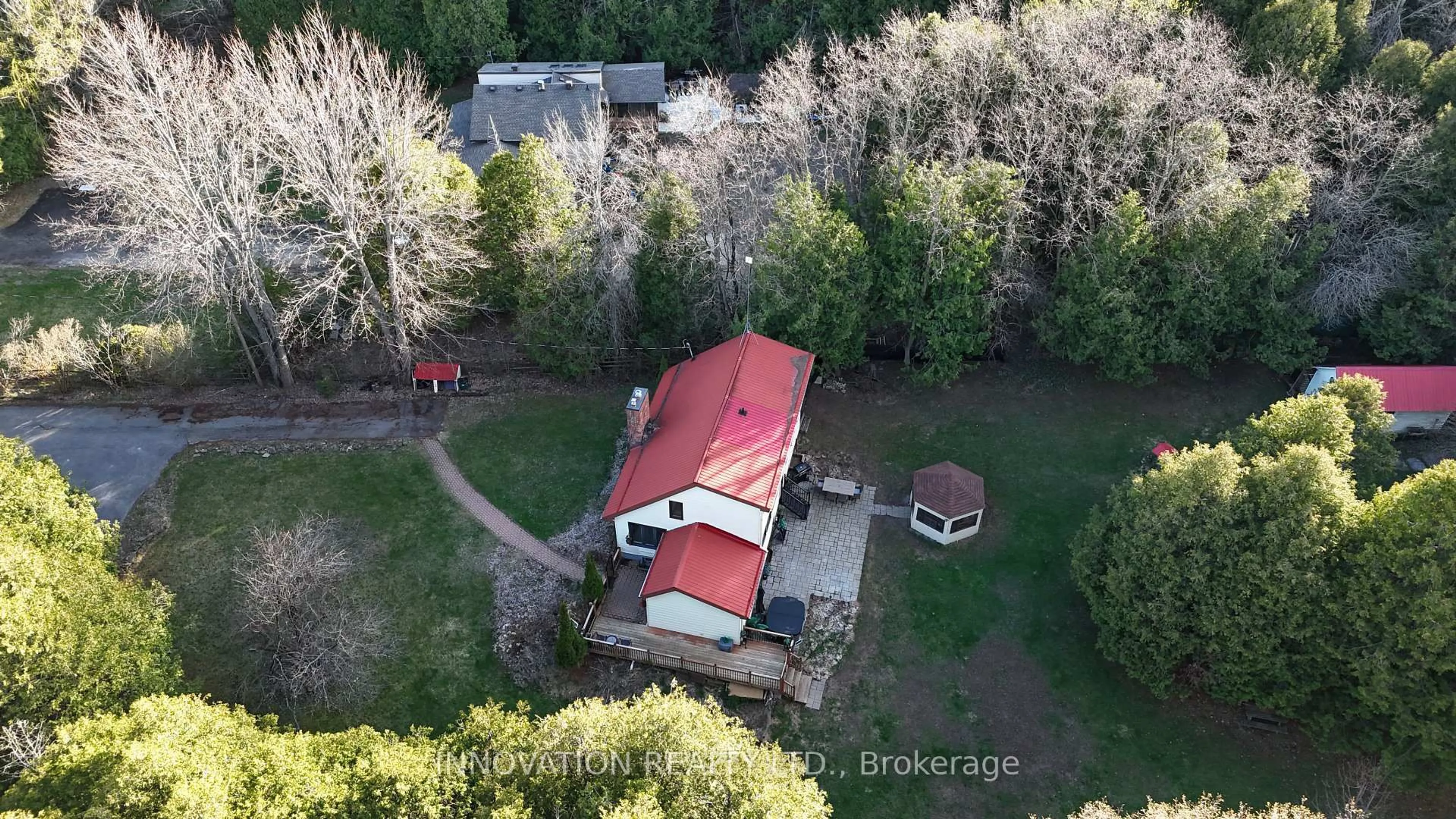 A pic from outside/outdoor area/front of a property/back of a property/a pic from drone, forest/trees view for 1328 9th Line, Carleton Place Ontario K7C 3P2