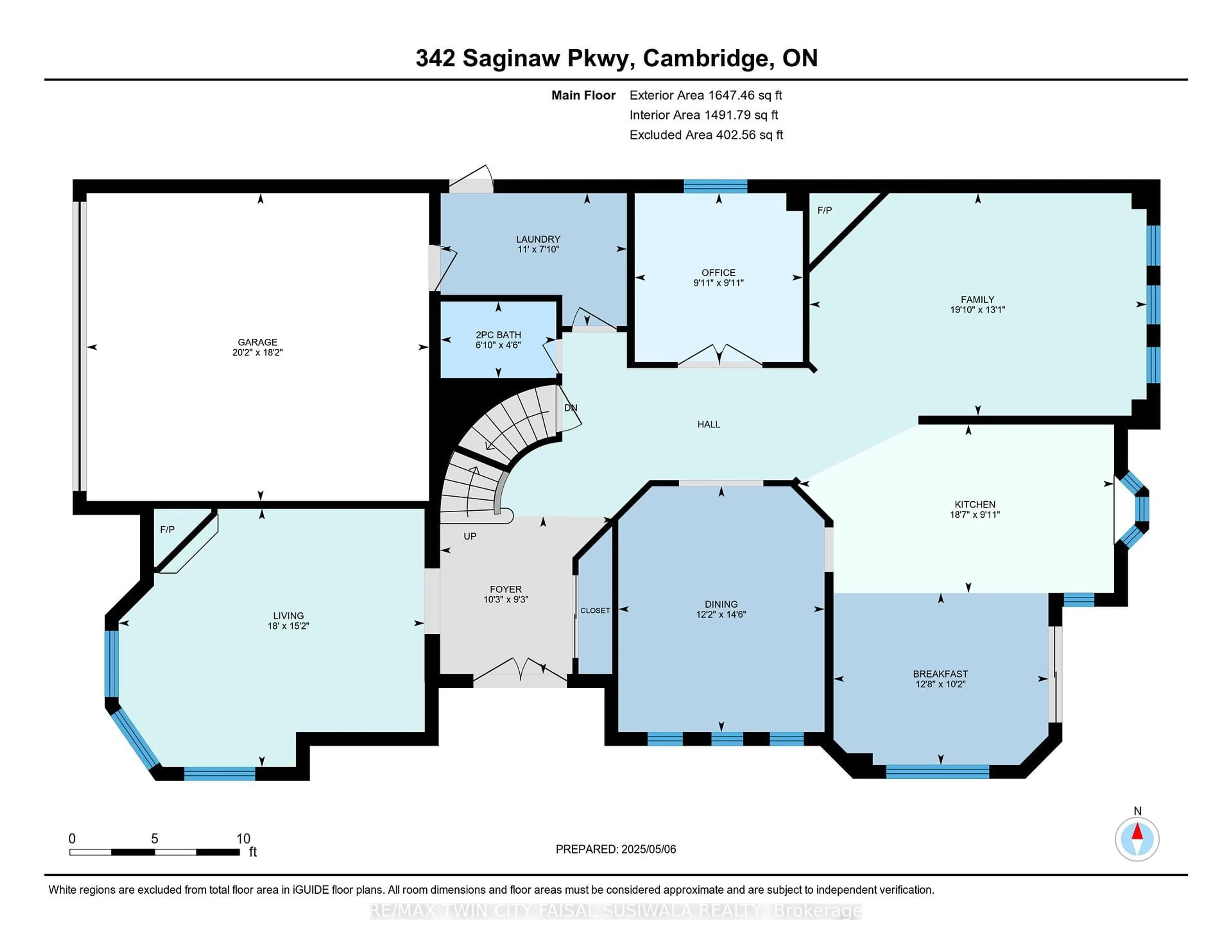 Floor plan for 342 Saginaw Pkwy, Cambridge Ontario N1T 1R8