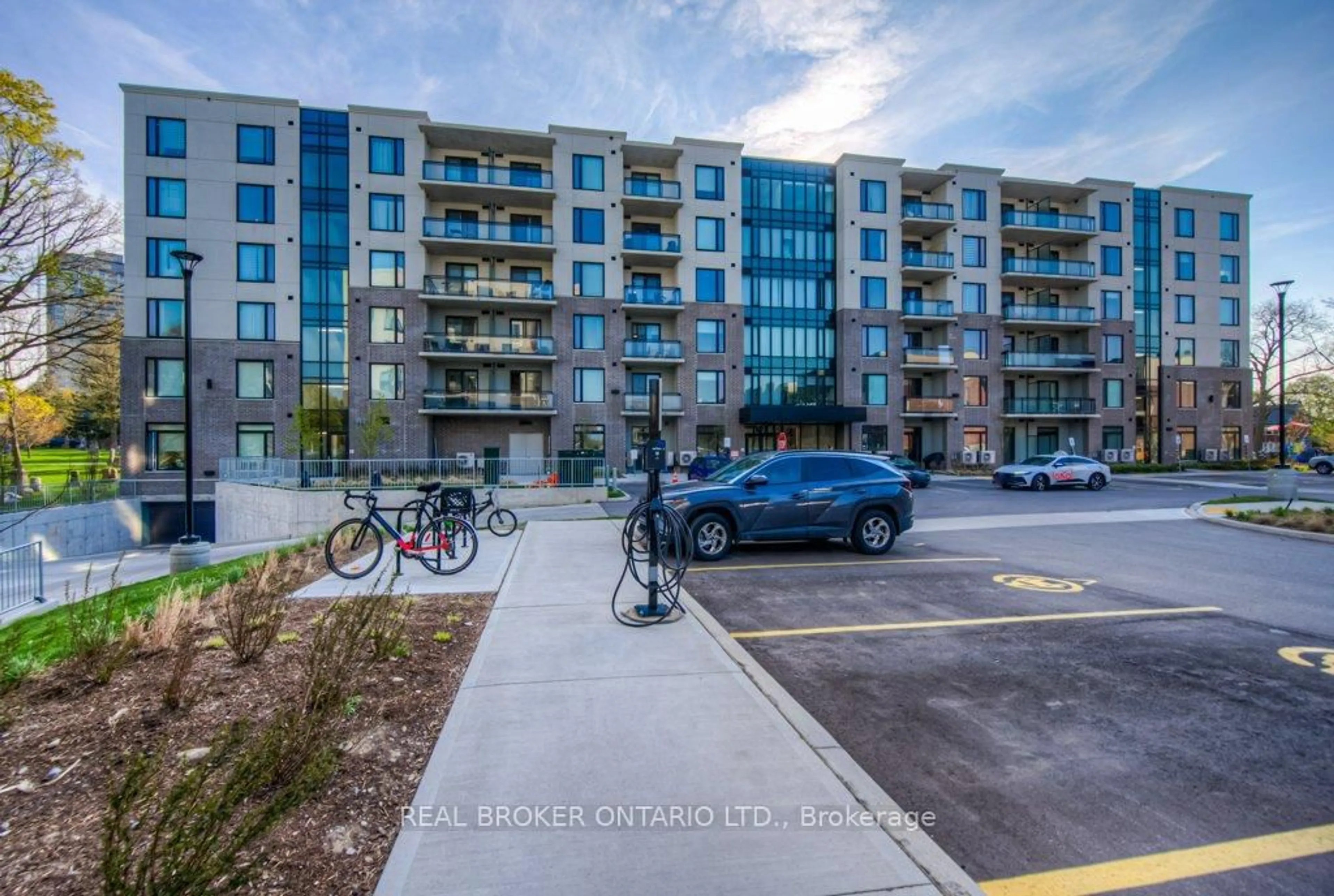 A pic from outside/outdoor area/front of a property/back of a property/a pic from drone, street for 103 Roger St #414, Waterloo Ontario N2J 0G2