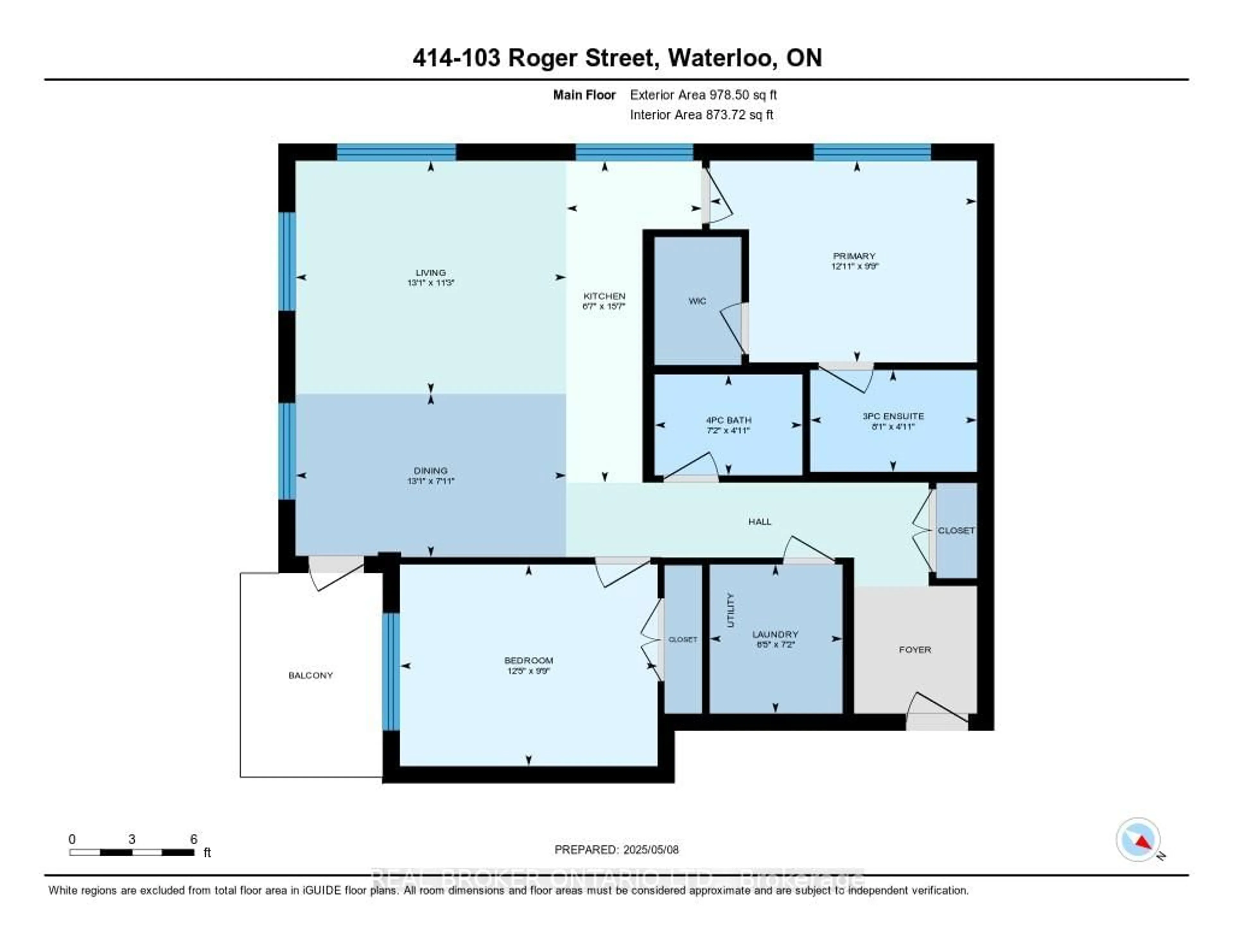 Floor plan for 103 Roger St #414, Waterloo Ontario N2J 0G2