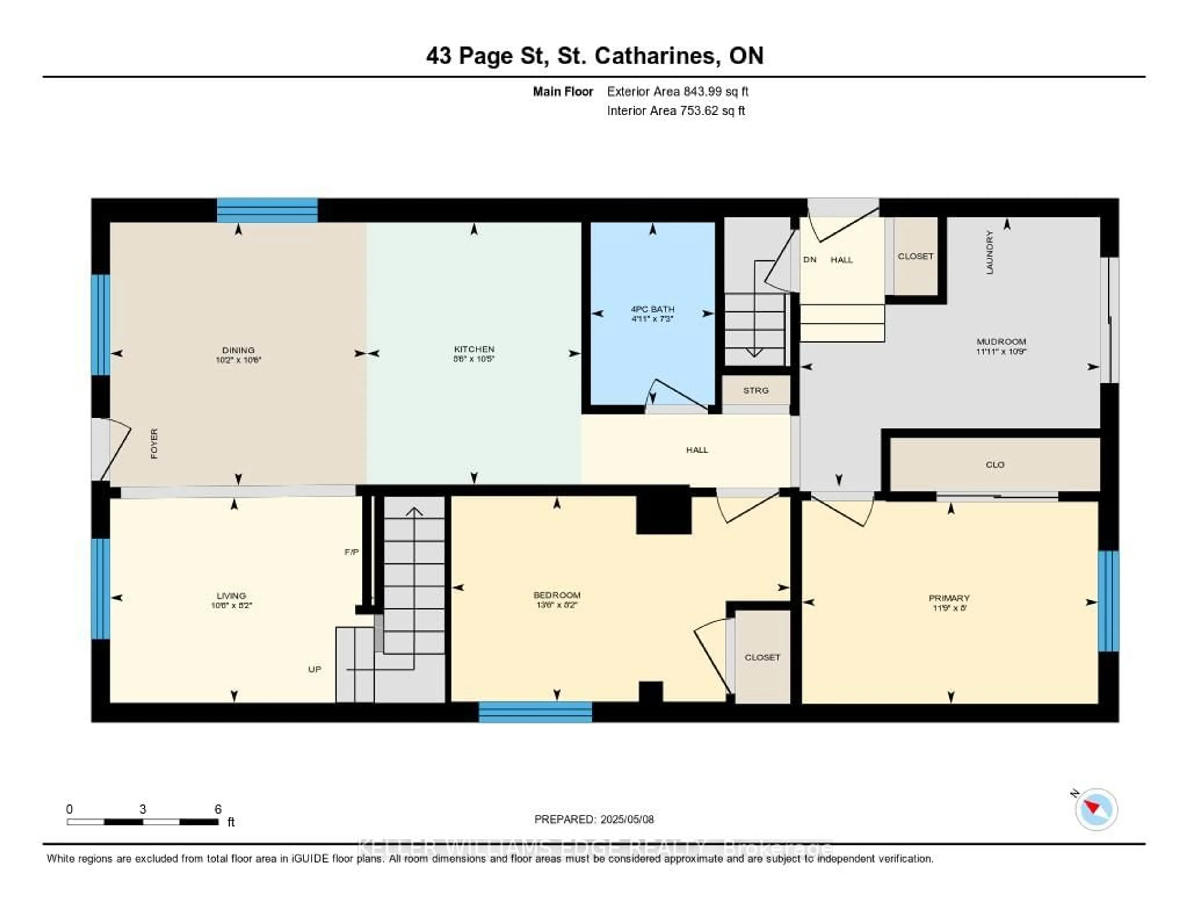 Floor plan for 43 Page St, St. Catharines Ontario L2R 4A6