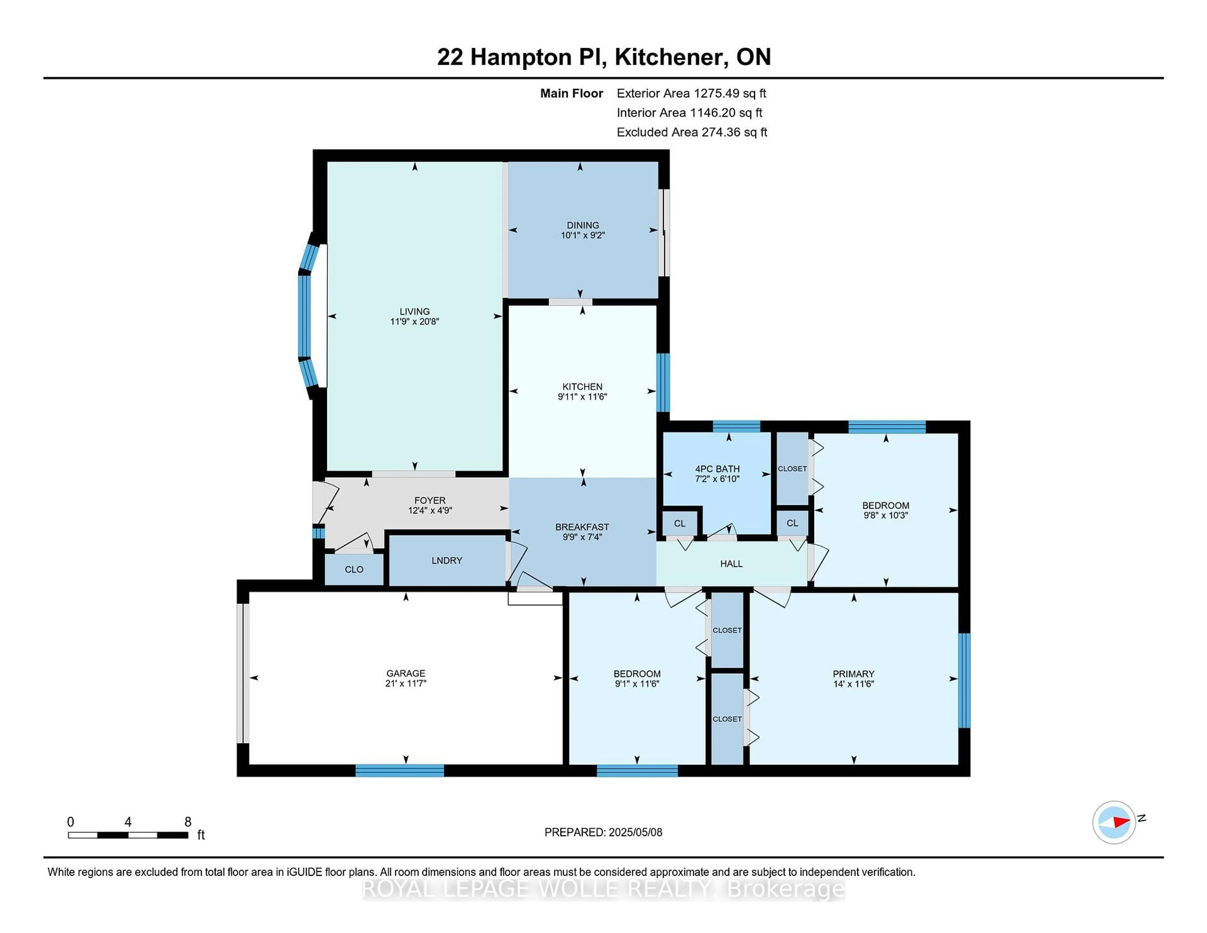 Floor plan for 22 Hampton Pl, Kitchener Ontario N2B 2S3