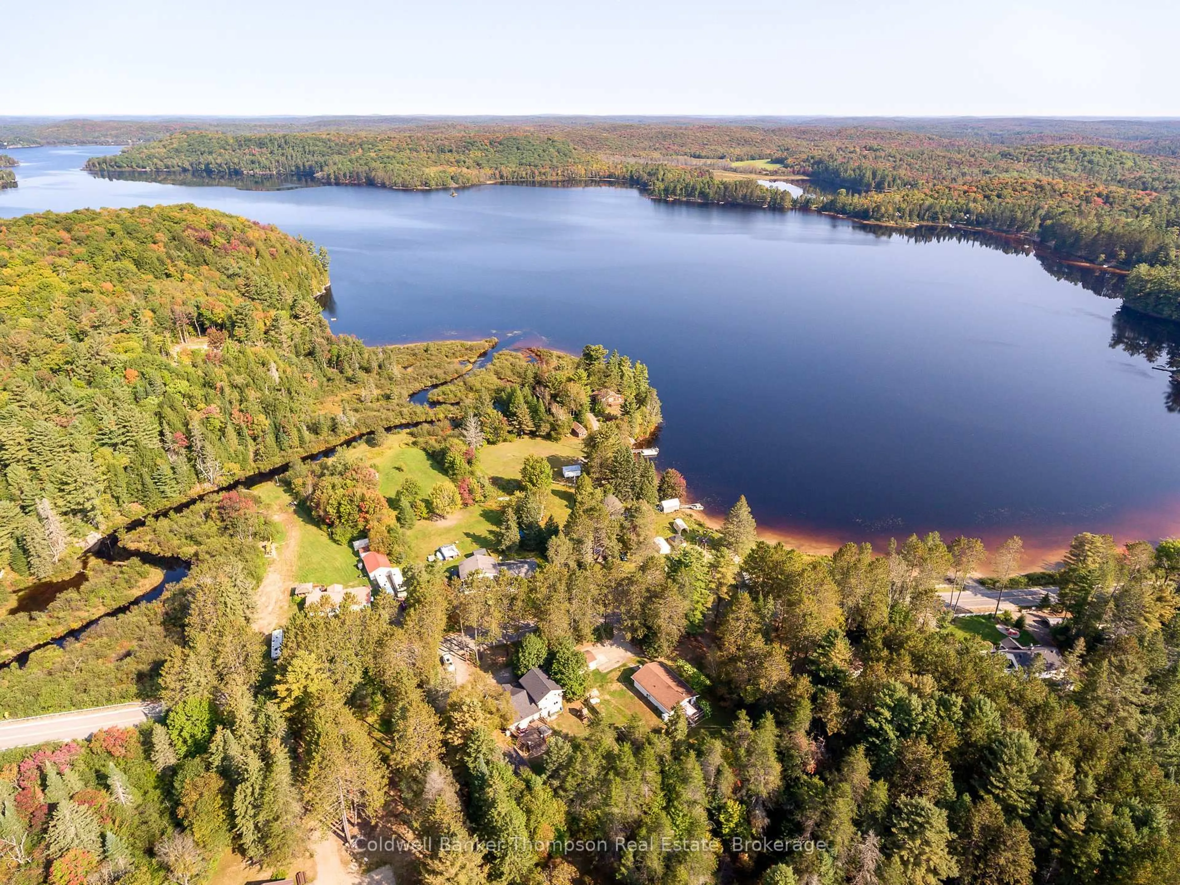 A pic from outside/outdoor area/front of a property/back of a property/a pic from drone, water/lake/river/ocean view for 4237 RAVENSCLIFFE Rd, Huntsville Ontario P1H 2J2