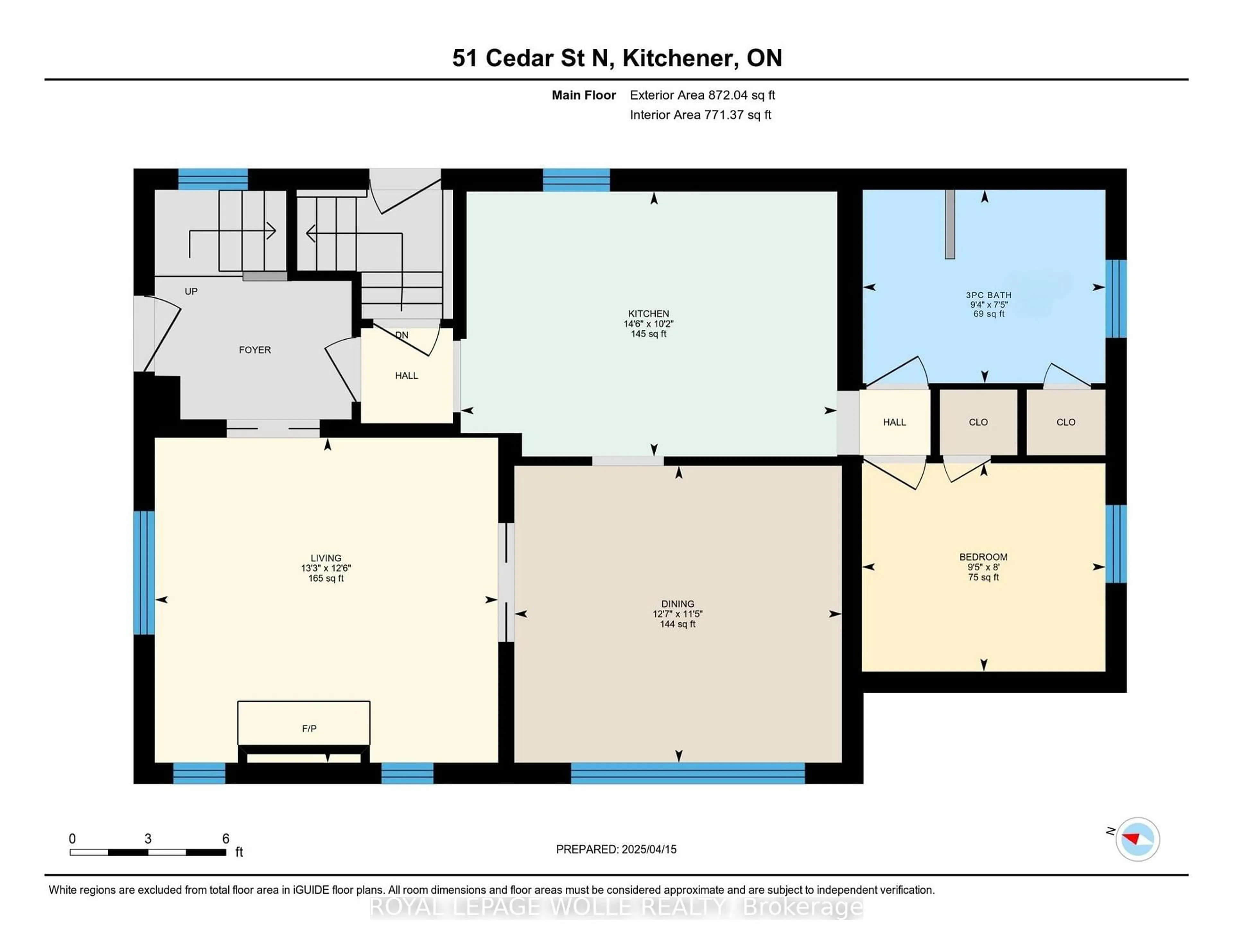 Floor plan for 51 Cedar St, Kitchener Ontario N2H 2W9