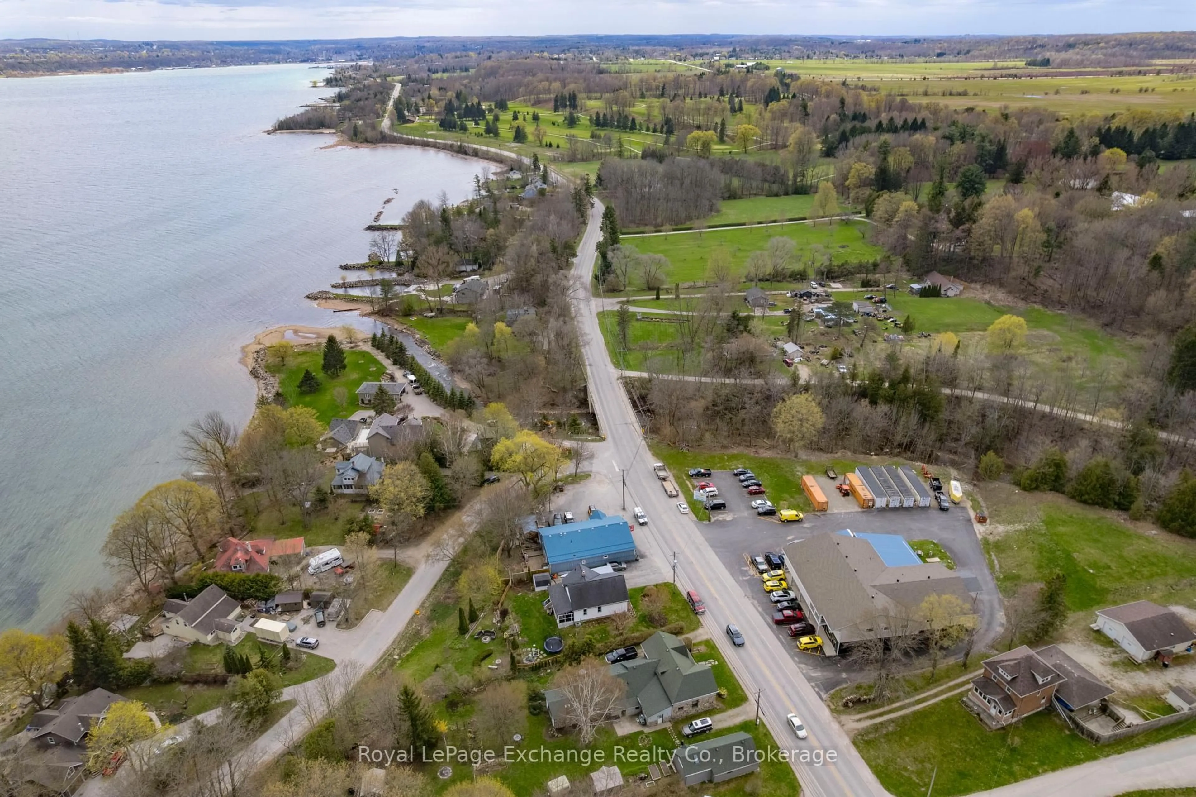 A pic from outside/outdoor area/front of a property/back of a property/a pic from drone, water/lake/river/ocean view for 318611 Grey Road 1 N/A, Owen Sound Ontario N4K 5N4