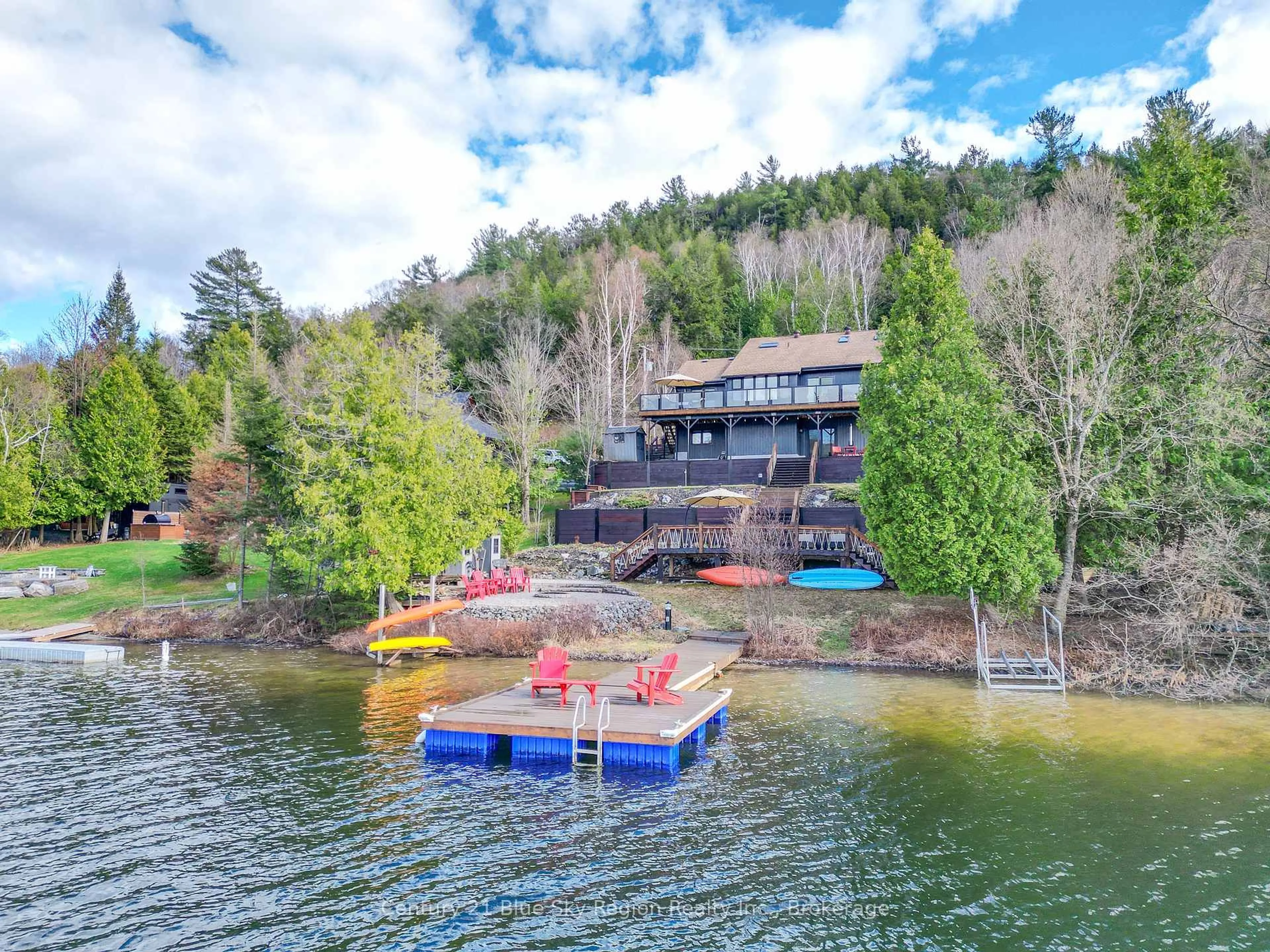 A pic from outside/outdoor area/front of a property/back of a property/a pic from drone, water/lake/river/ocean view for 155 WEST PENINSULA Rd, North Bay Ontario P1B 8G4