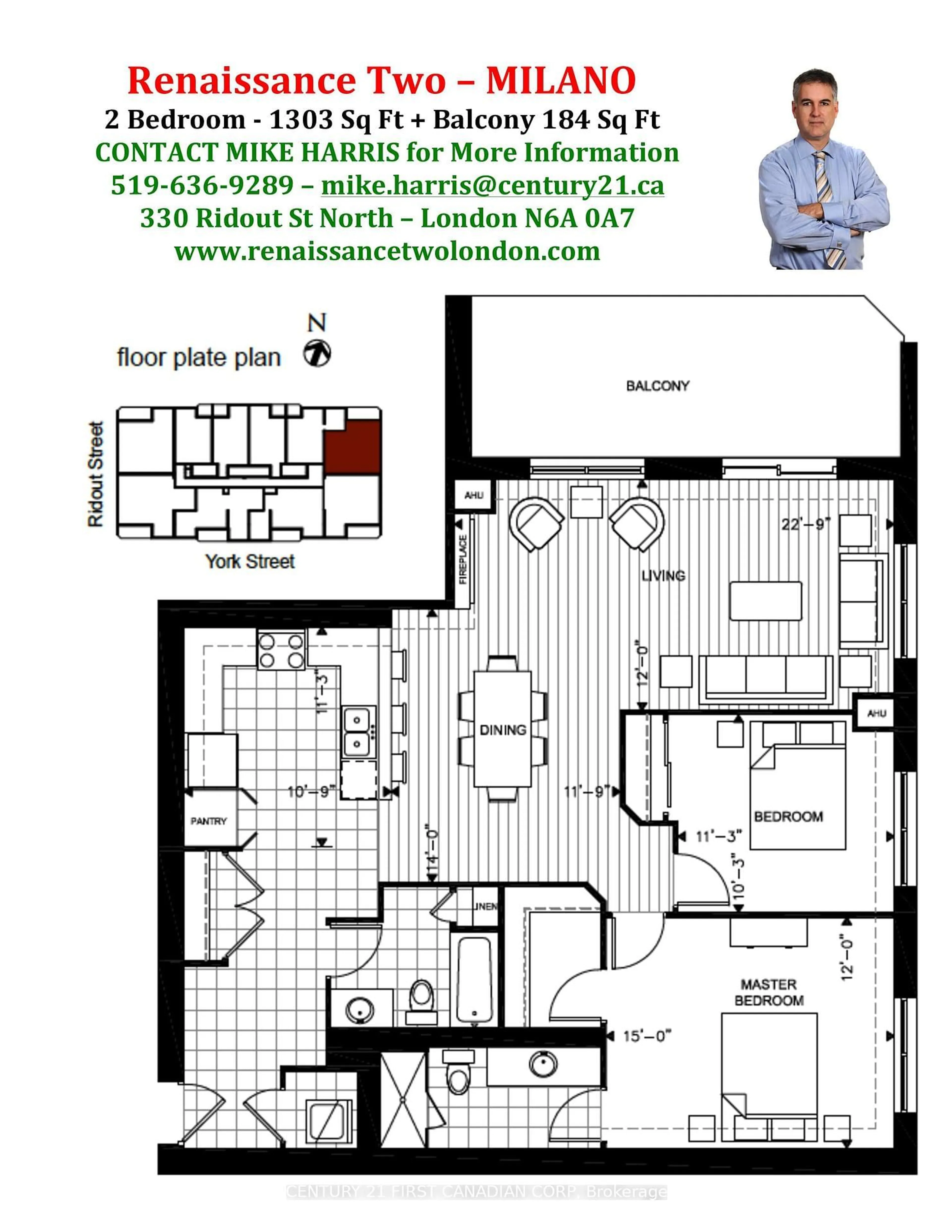 Floor plan for 330 Ridout St #1503, London East Ontario N6C 3Z3