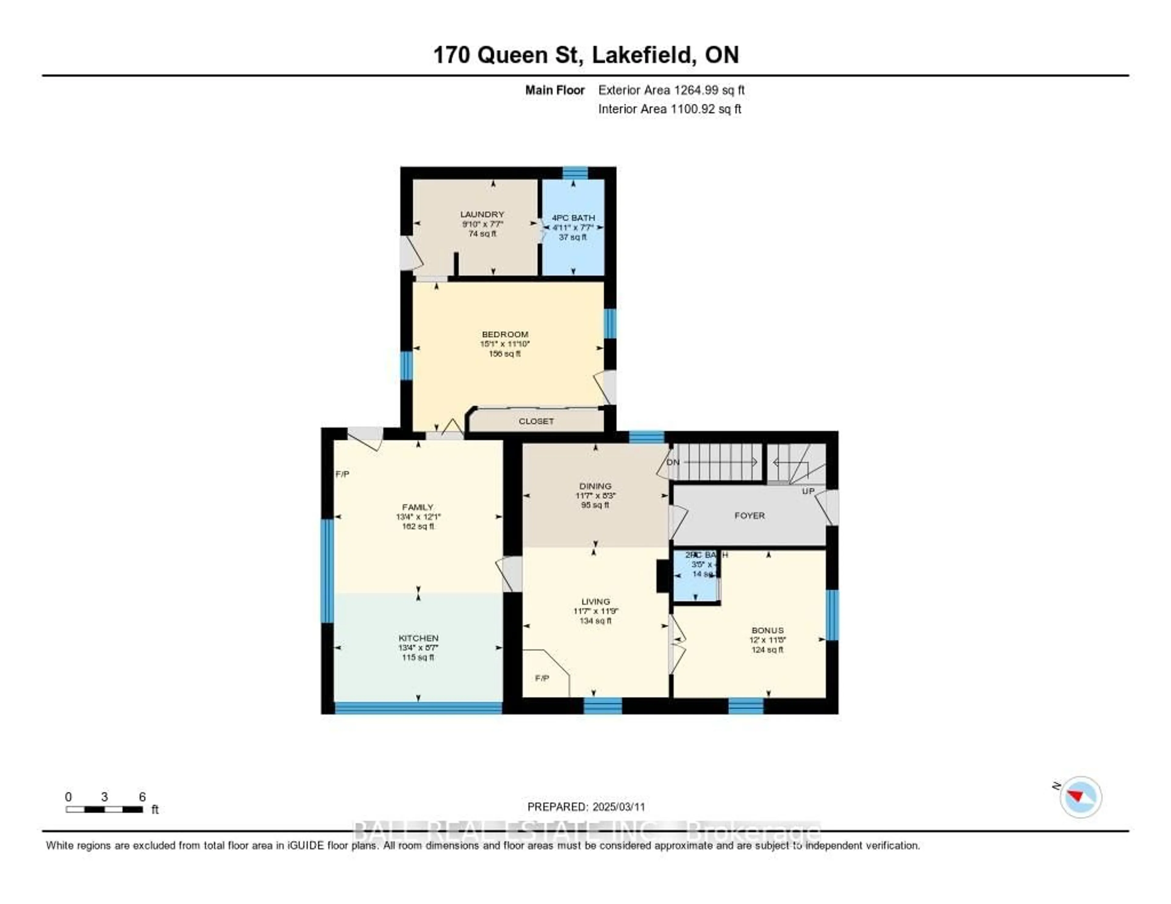 Floor plan for 170 Queen St, Selwyn Ontario K0L 2H0