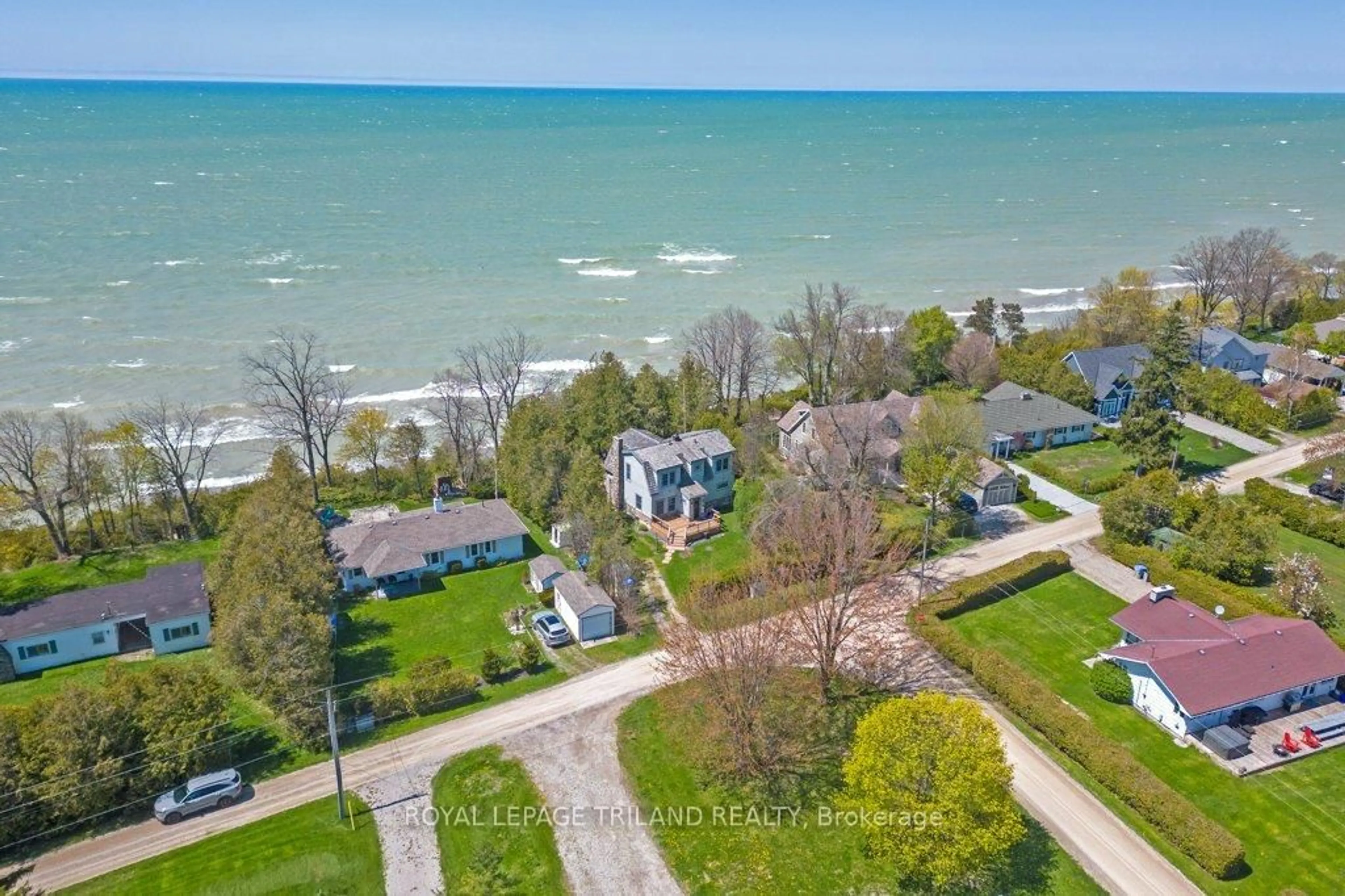 A pic from outside/outdoor area/front of a property/back of a property/a pic from drone, water/lake/river/ocean view for 71641 Old Cedarbank Lane, Bluewater Ontario N0M 1N0