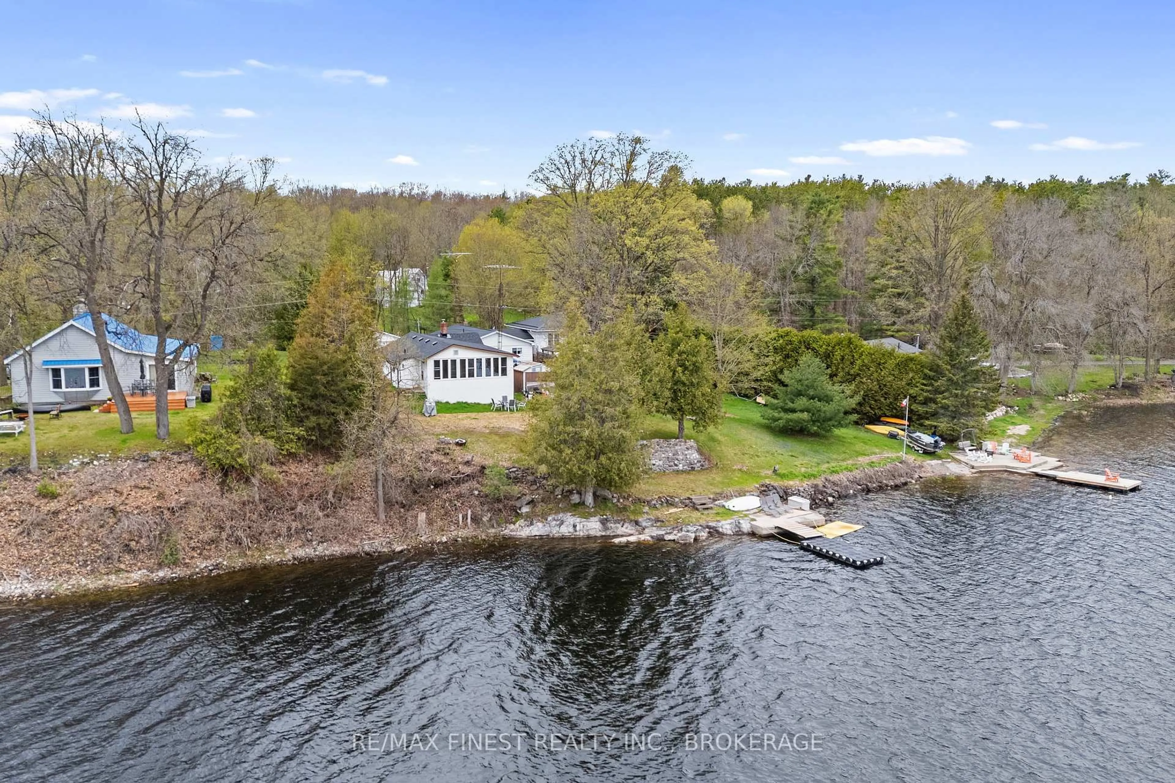 A pic from outside/outdoor area/front of a property/back of a property/a pic from drone, water/lake/river/ocean view for 1022 Masonville Rd, Verona Ontario K0H 2W0
