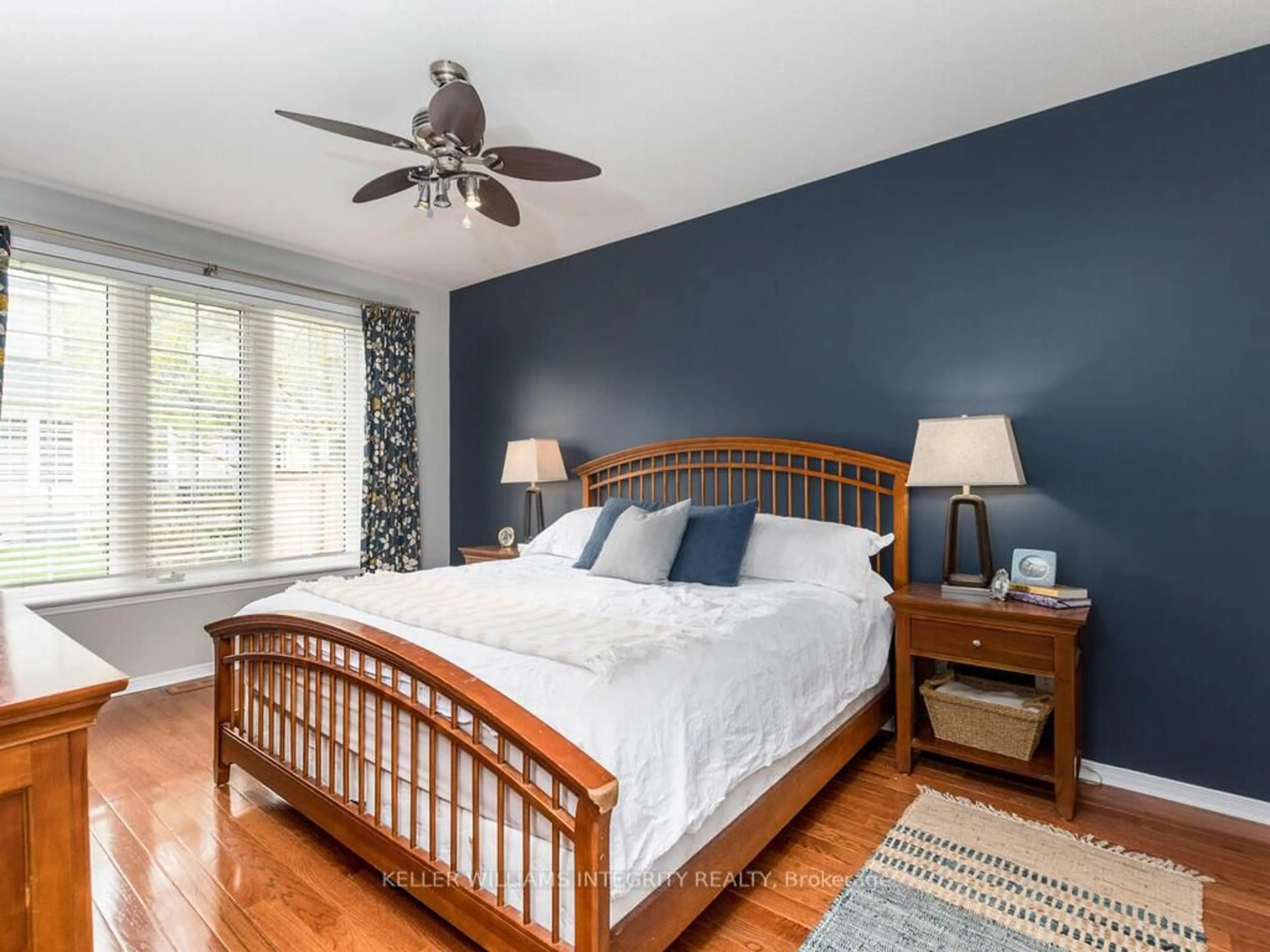Bedroom with bed, wood/laminate floor for 27 Sawchuck Terr, Ottawa Ontario K2A 1H1
