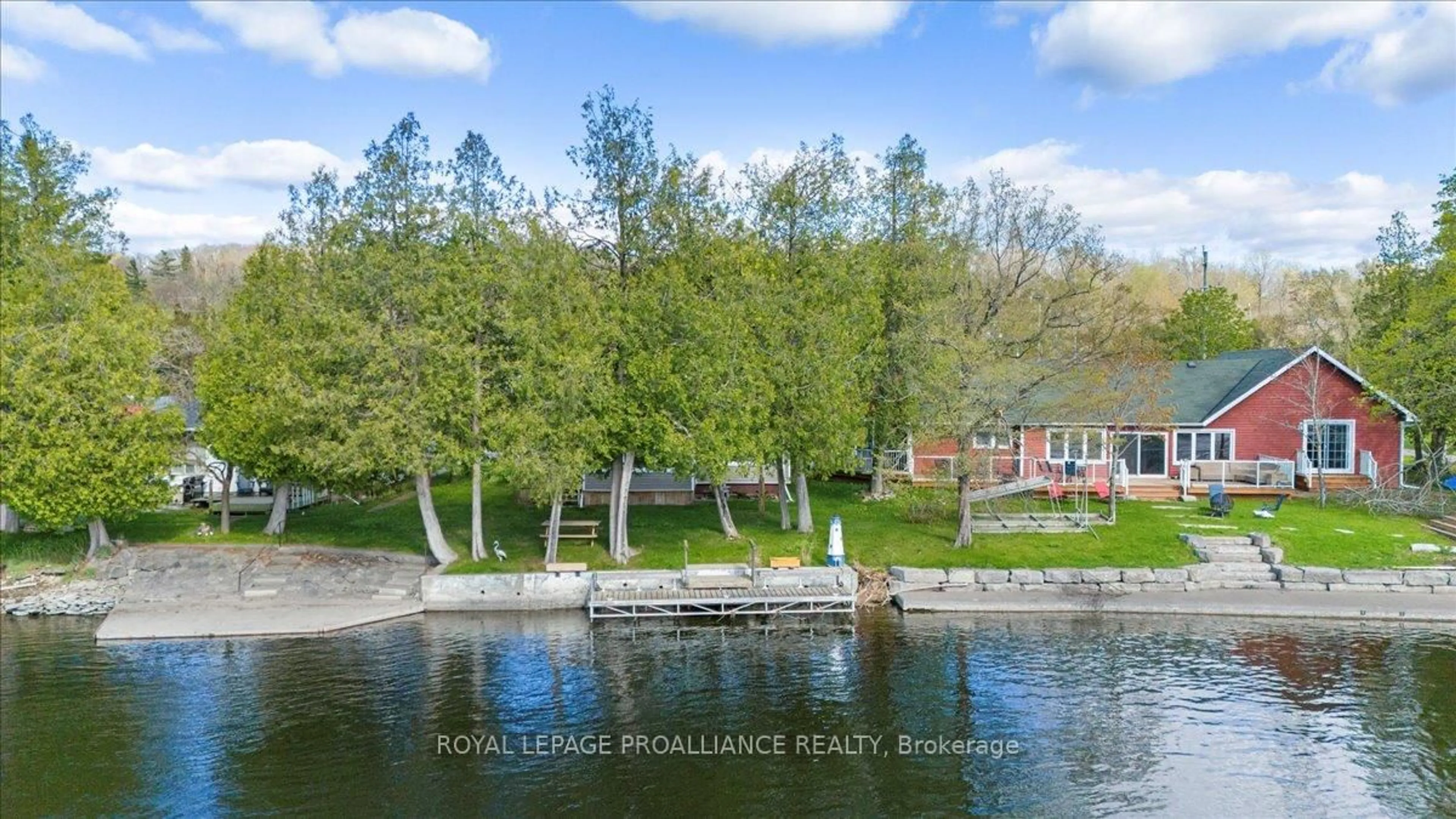 A pic from outside/outdoor area/front of a property/back of a property/a pic from drone, water/lake/river/ocean view for 145 Cedar Dr, Trent Hills Ontario K0L 1L0