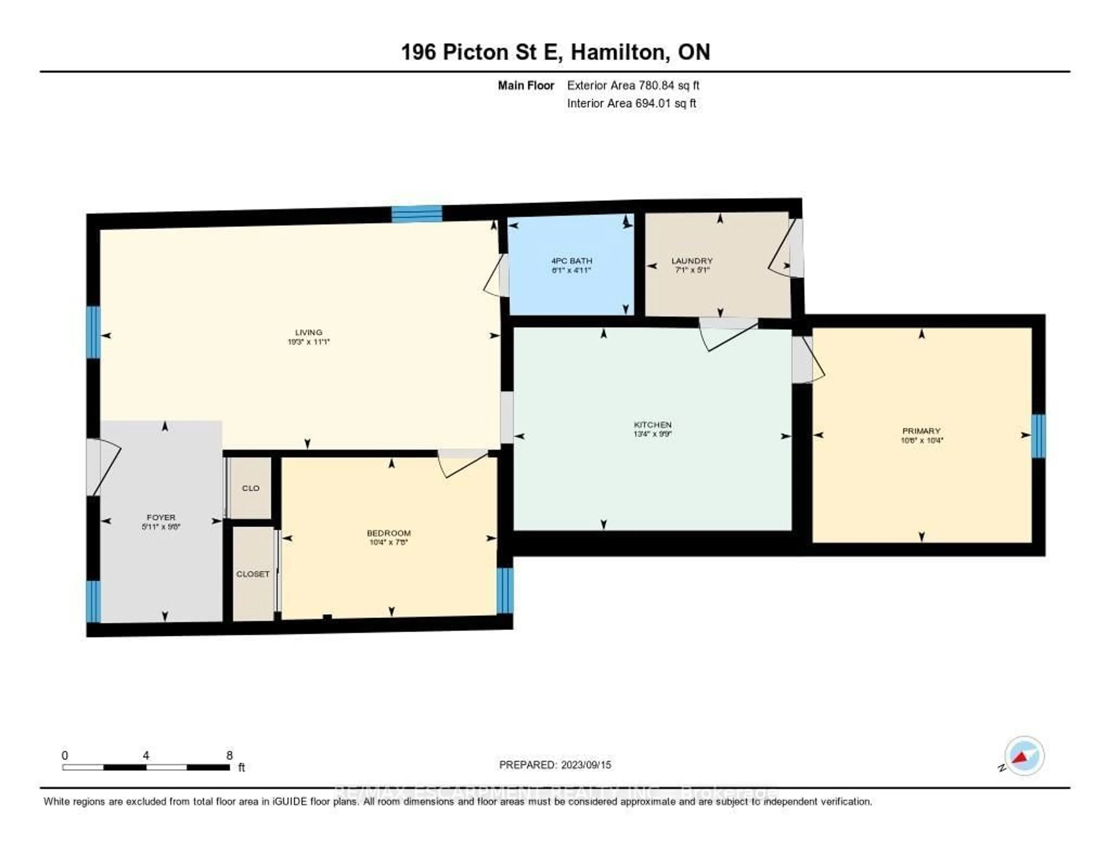 Floor plan for 196 Picton St, Hamilton Ontario L8L 3W9