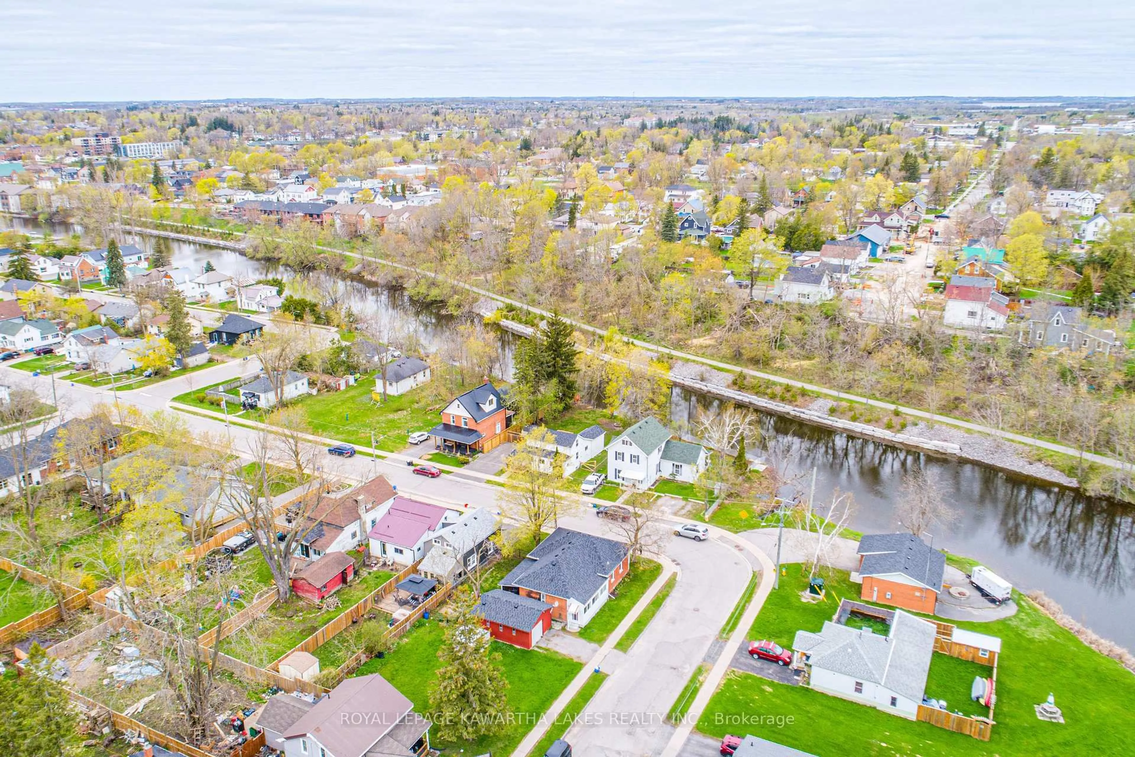 A pic from outside/outdoor area/front of a property/back of a property/a pic from drone, water/lake/river/ocean view for 68 Ridout St, Kawartha Lakes Ontario K9V 2B8