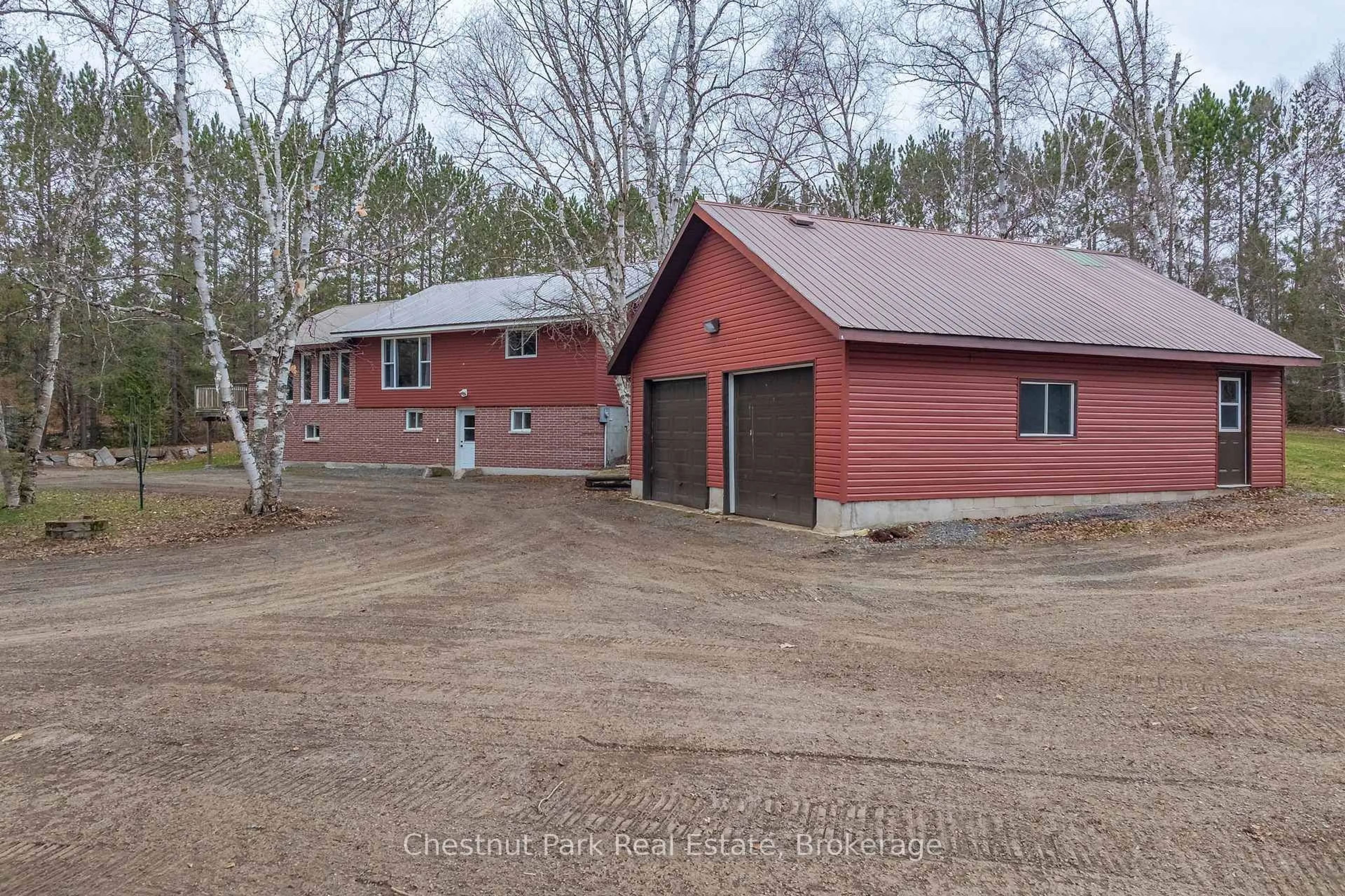 A pic from outside/outdoor area/front of a property/back of a property/a pic from drone, unknown for 316 Goreville Rd, Machar Ontario P0A 1X0