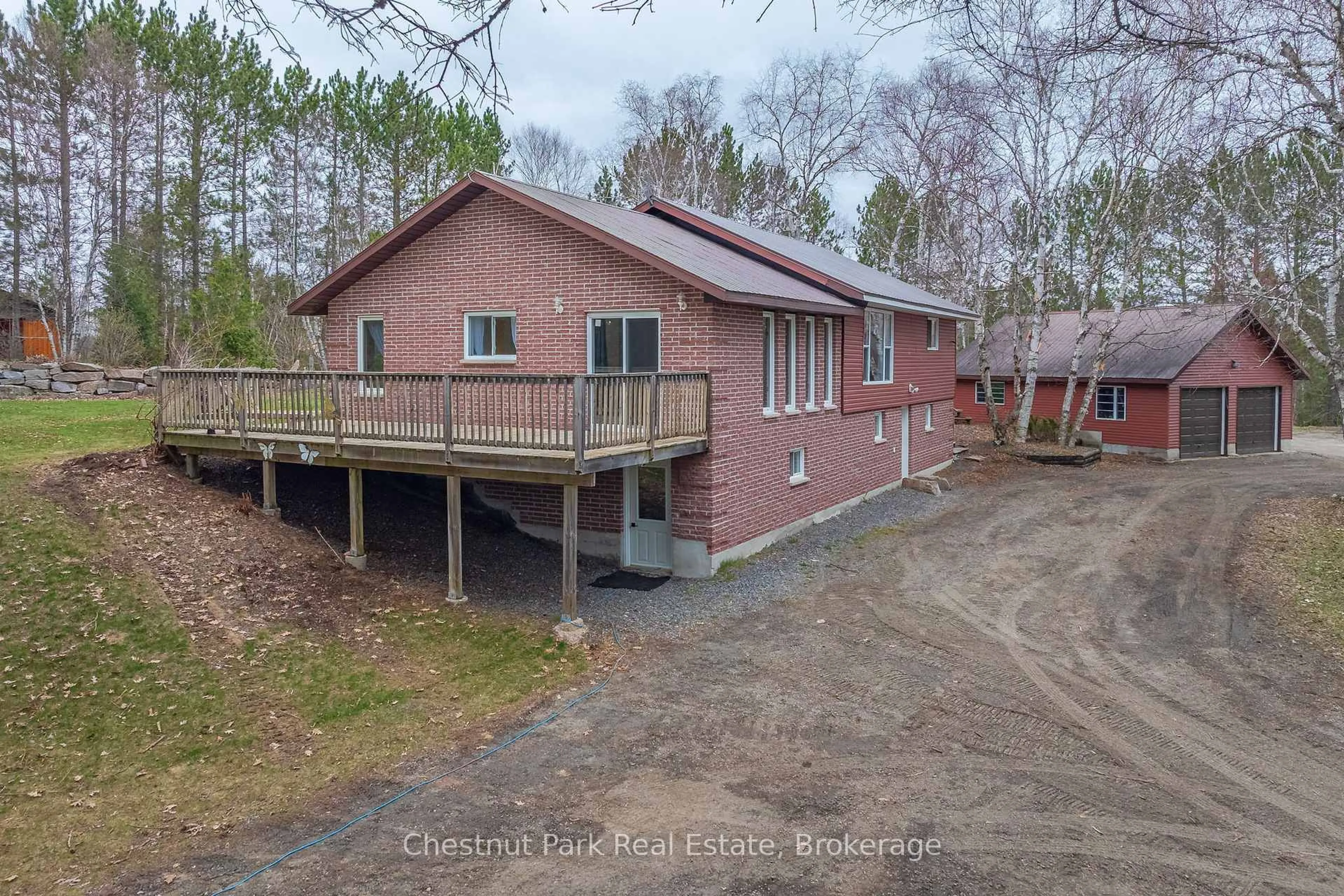 A pic from outside/outdoor area/front of a property/back of a property/a pic from drone, building for 316 Goreville Rd, Machar Ontario P0A 1X0