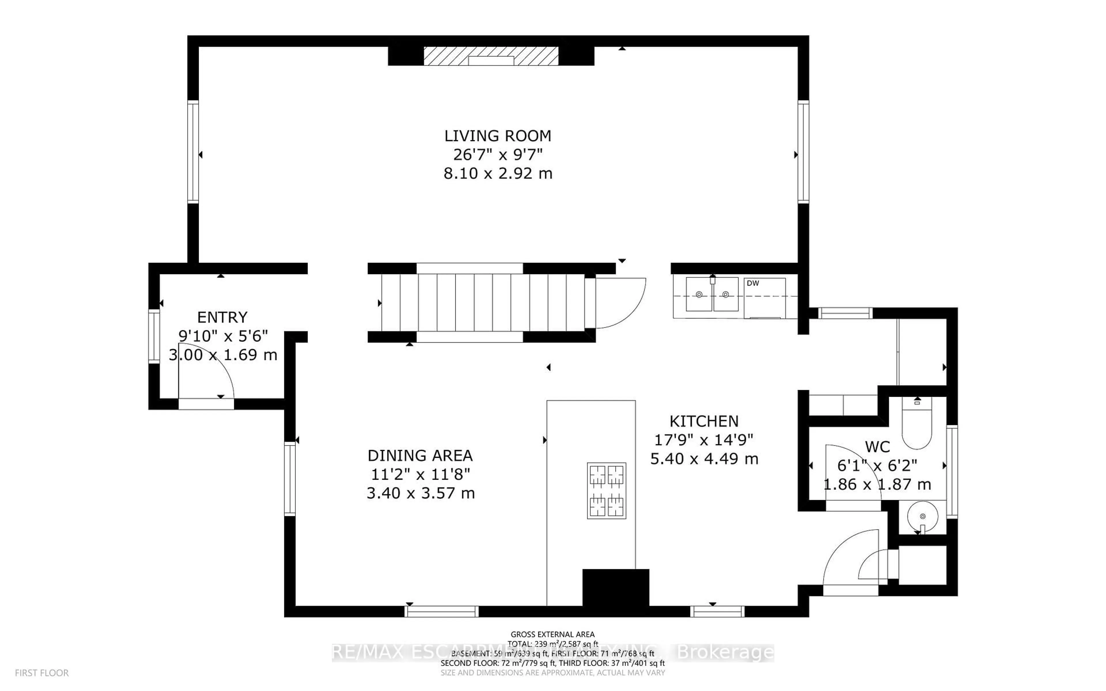 Floor plan for 78 Colbourne St, Hamilton Ontario L8R 2G7