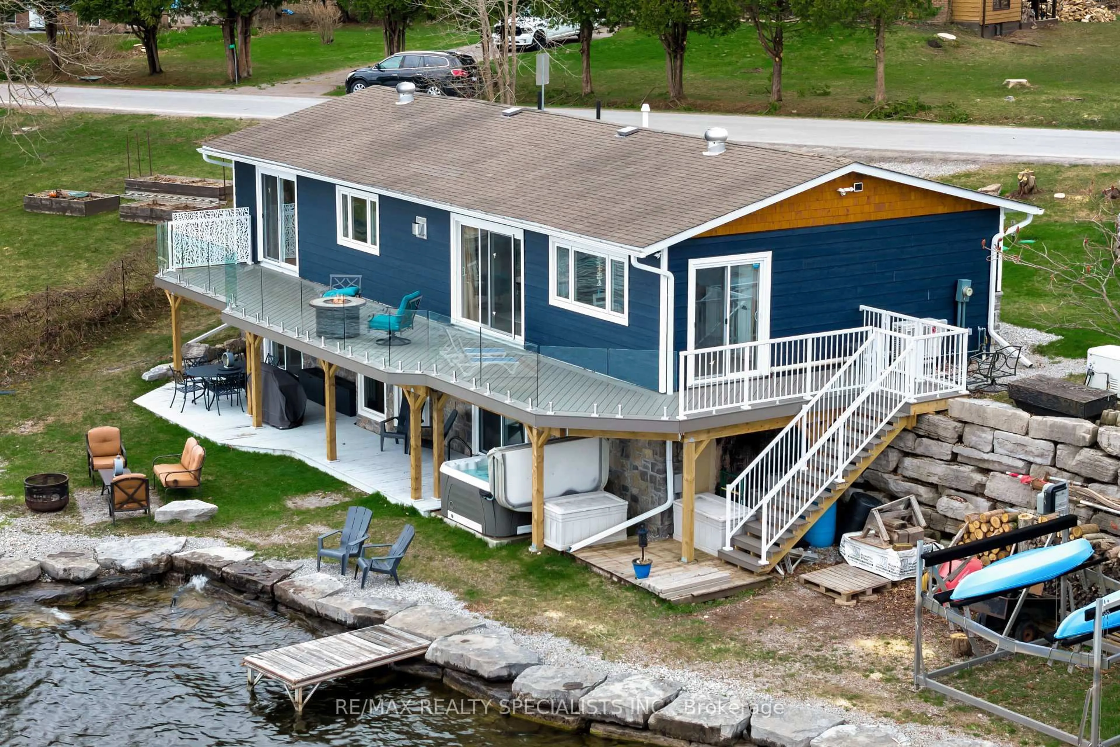 A pic from outside/outdoor area/front of a property/back of a property/a pic from drone, water/lake/river/ocean view for 1144 North Bay Dr, Kawartha Lakes Ontario K0M 2B0
