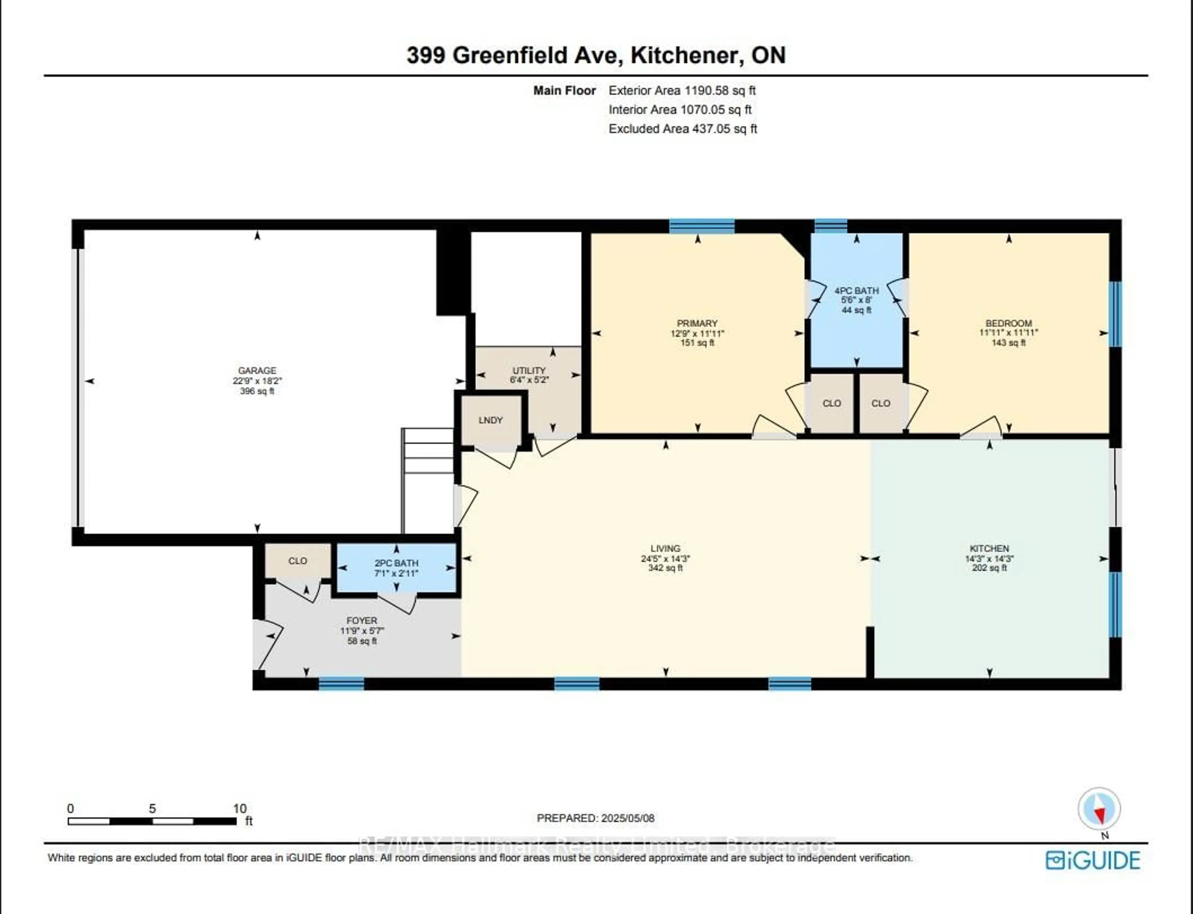 Floor plan for 399 Greenfield Ave, Kitchener Ontario N2C 1E6