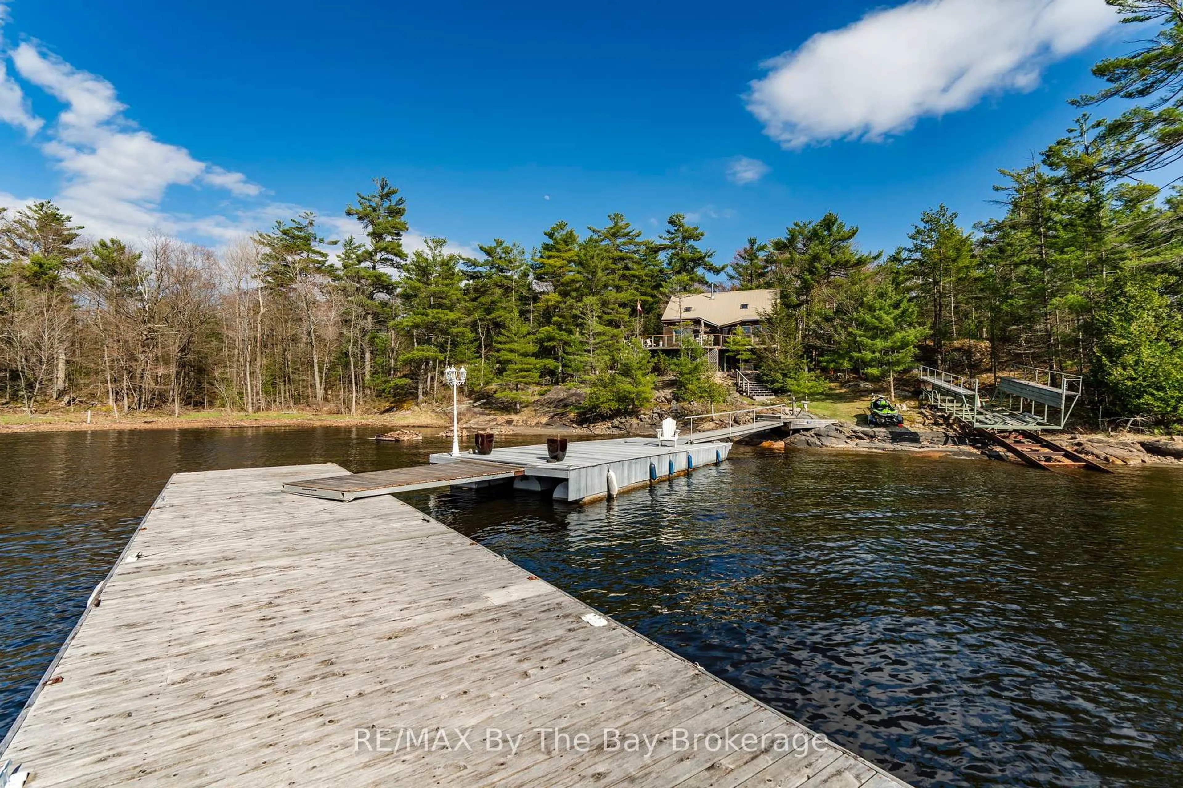 A pic from outside/outdoor area/front of a property/back of a property/a pic from drone, water/lake/river/ocean view for 3888 IS 820/Mermaid IS N/A, Georgian Bay Ontario P0E 1E0