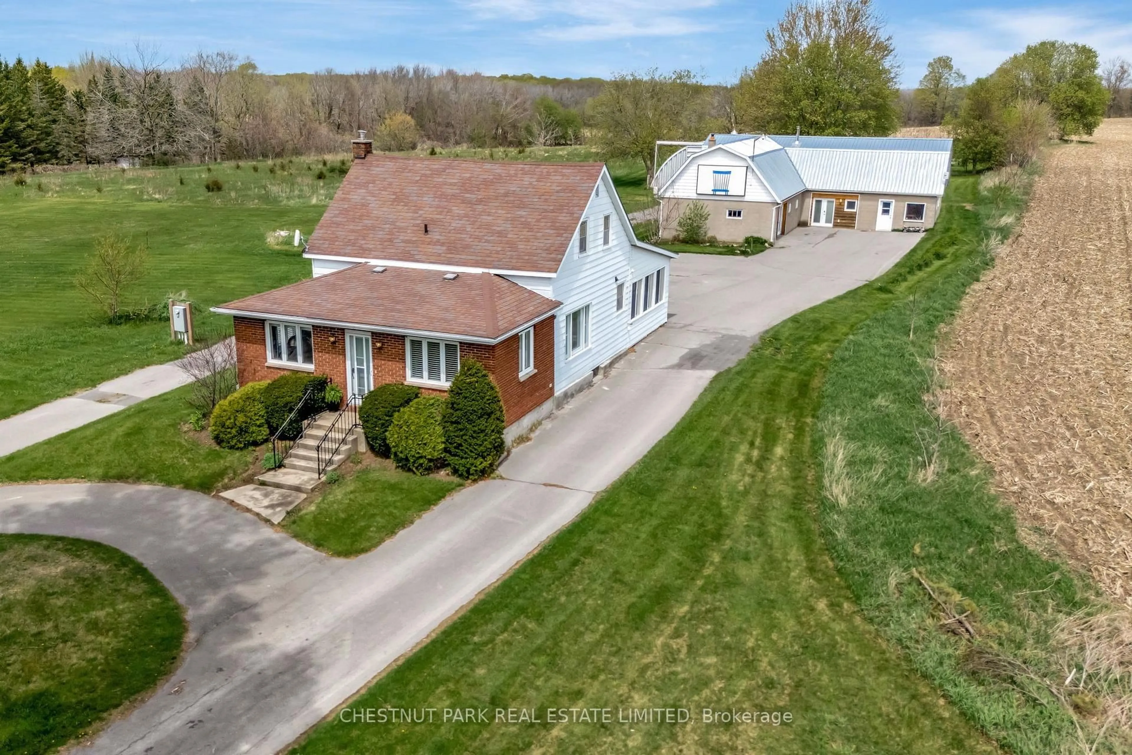 A pic from outside/outdoor area/front of a property/back of a property/a pic from drone, street for 344 County Road 5 N/A, Prince Edward County Ontario K0K 2T0