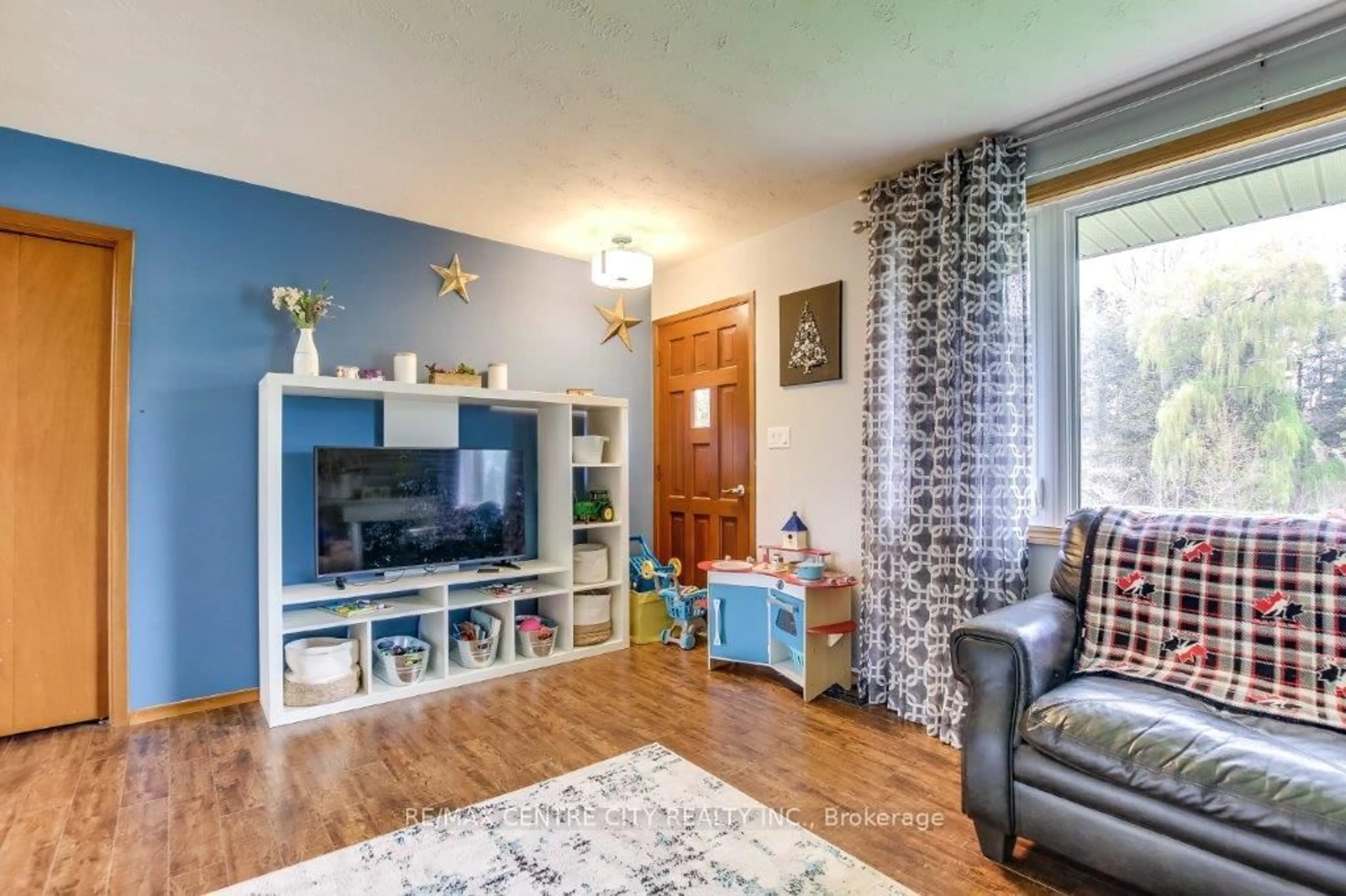 Living room with furniture, wood/laminate floor for 44287 SPARTA Line, St. Thomas Ontario N5P 3S8