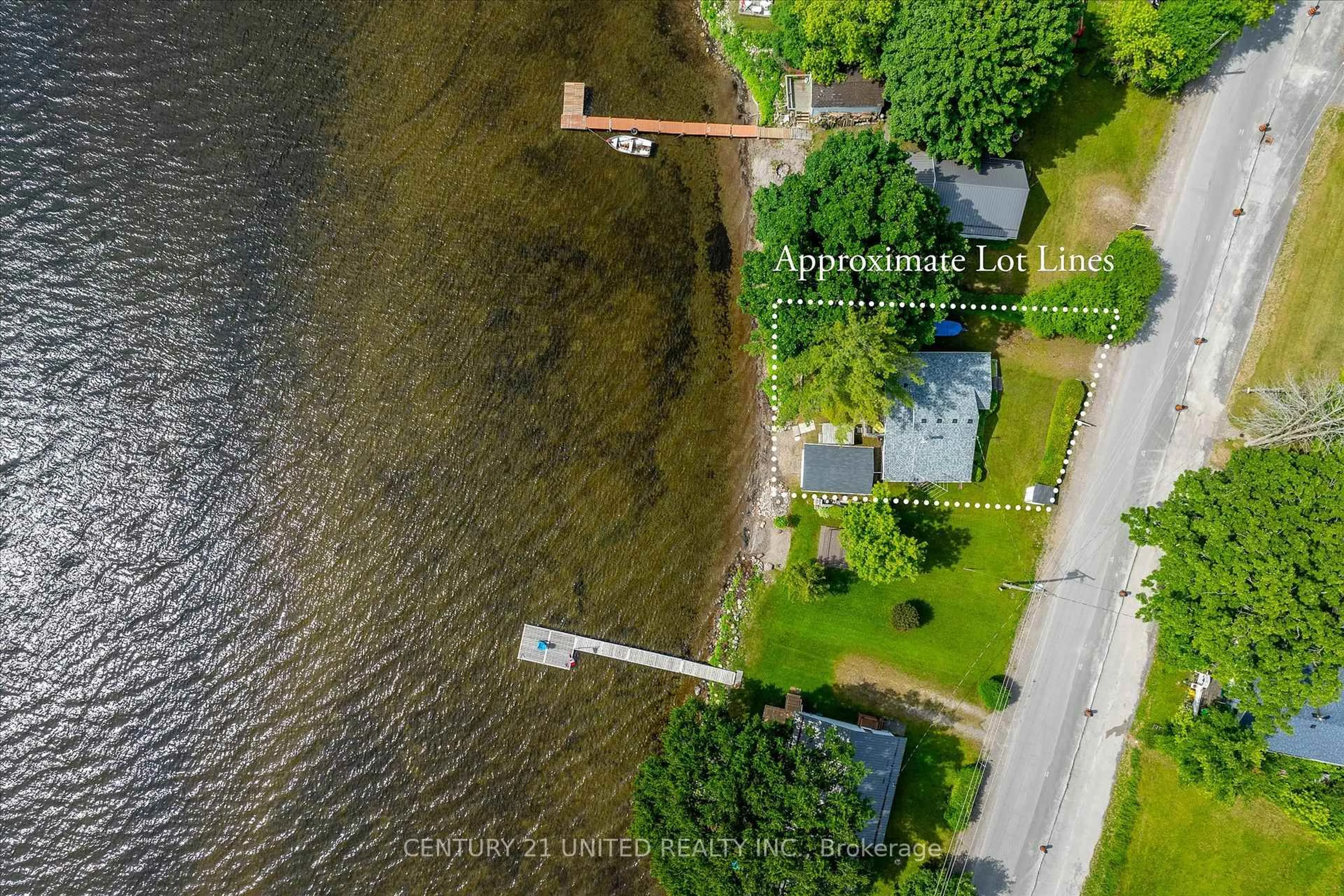 A pic from outside/outdoor area/front of a property/back of a property/a pic from drone, water/lake/river/ocean view for 221 Paudash St, Hiawatha First Nation Ontario K0L 2G0