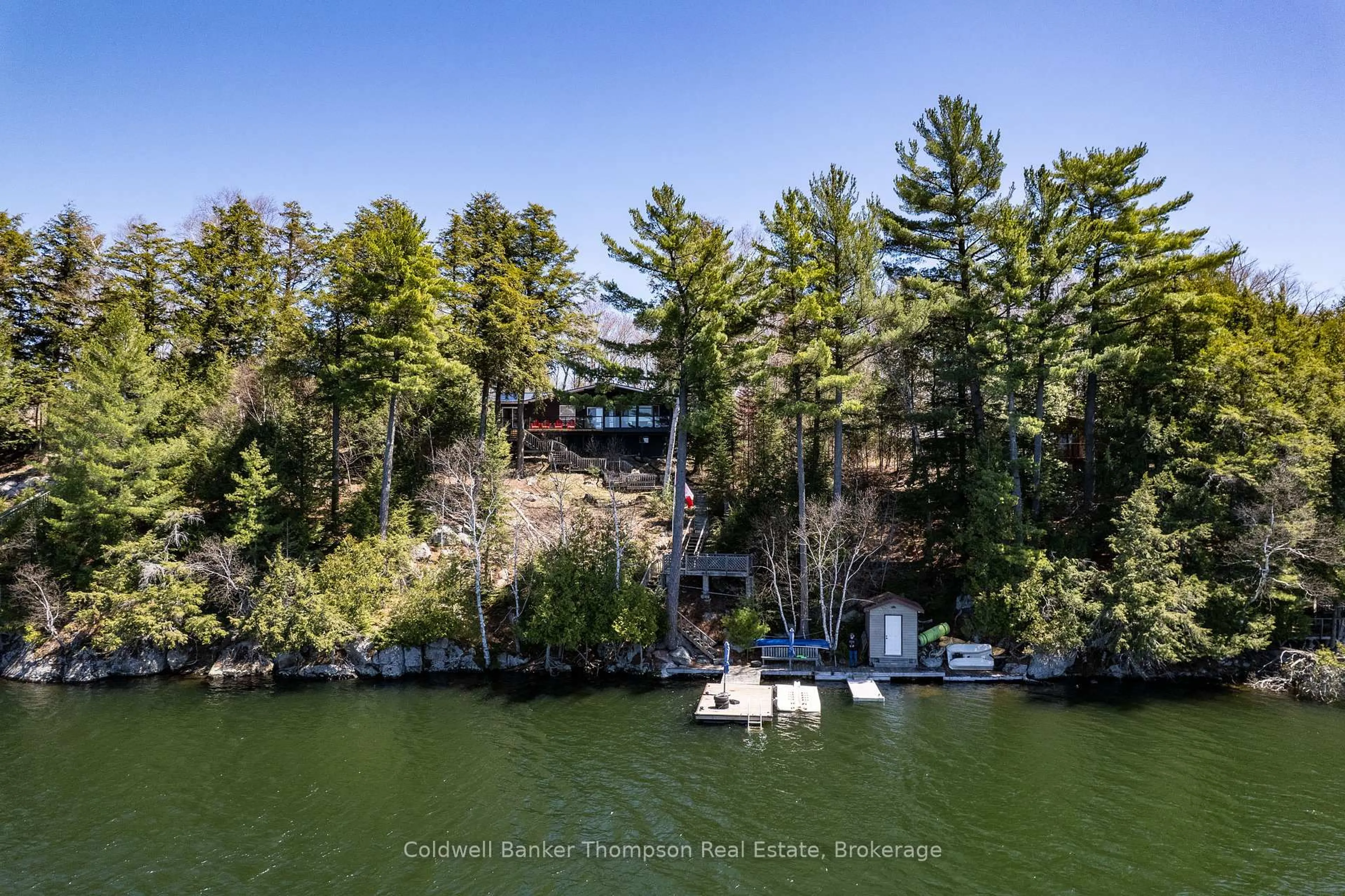A pic from outside/outdoor area/front of a property/back of a property/a pic from drone, water/lake/river/ocean view for 354 Skyline Dr, Armour Ontario P0A 1Y0