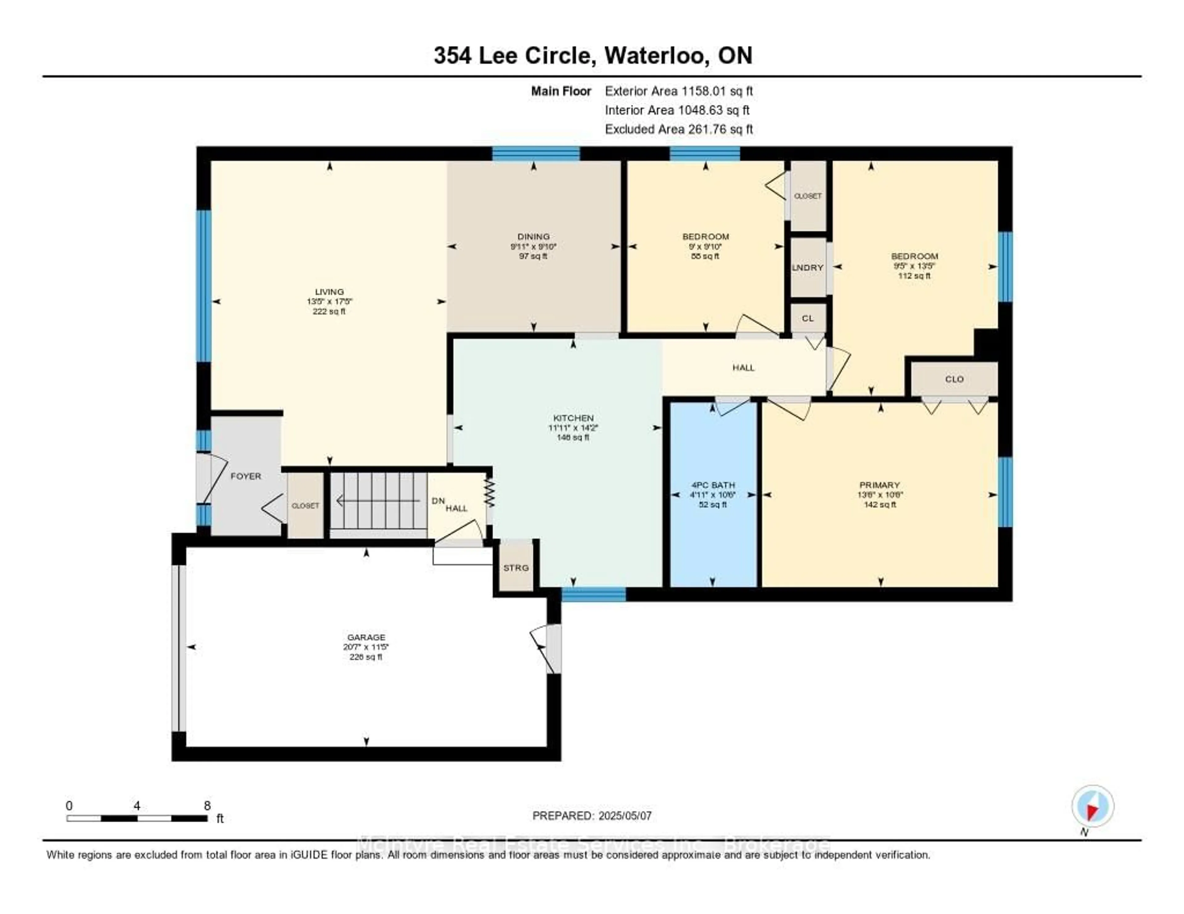 Floor plan for 354 Lee Circ, Waterloo Ontario N2K 2L9