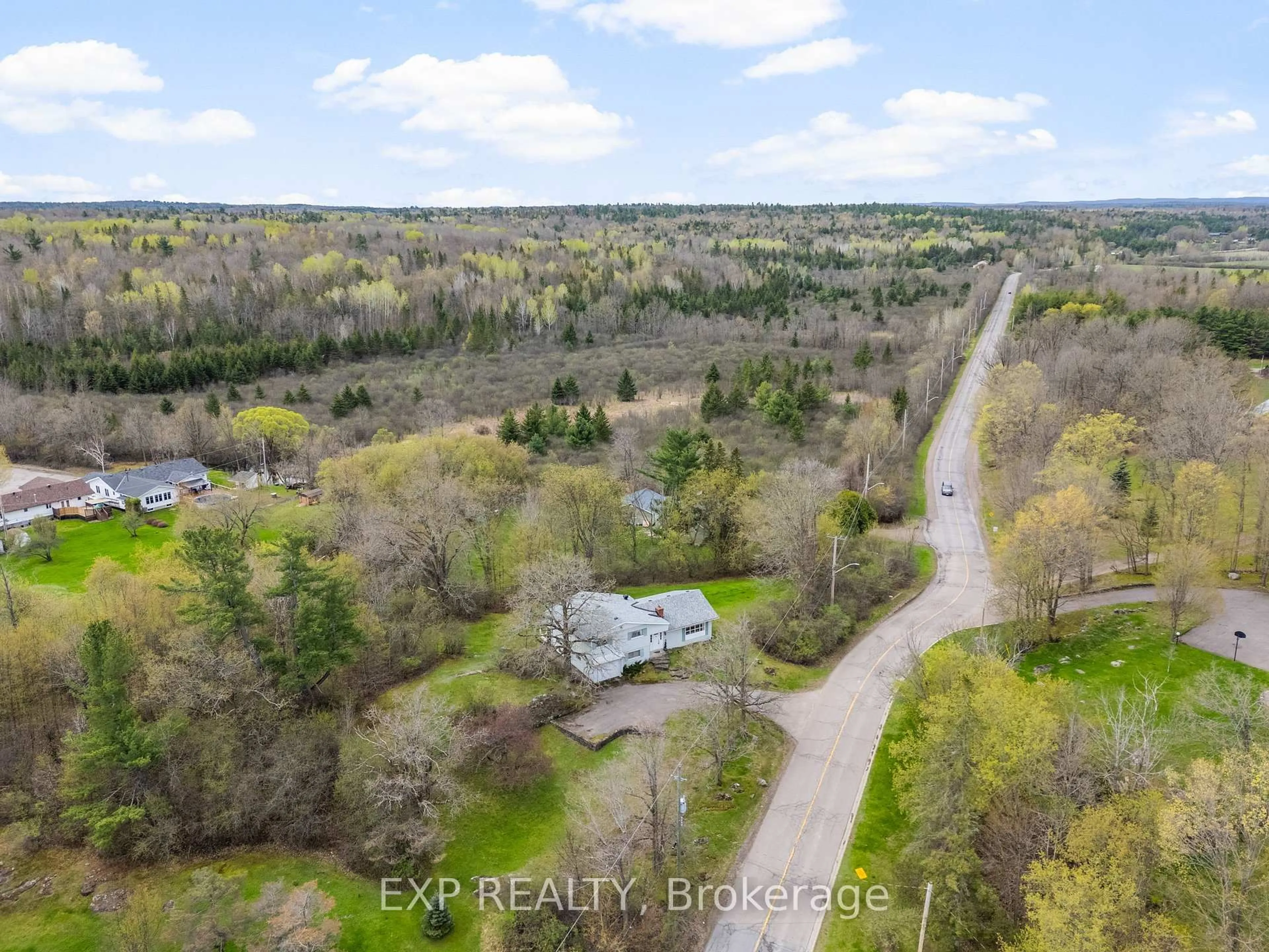 A pic from outside/outdoor area/front of a property/back of a property/a pic from drone, forest/trees view for 301 Opeongo Rd, Renfrew Ontario K7V 2T6