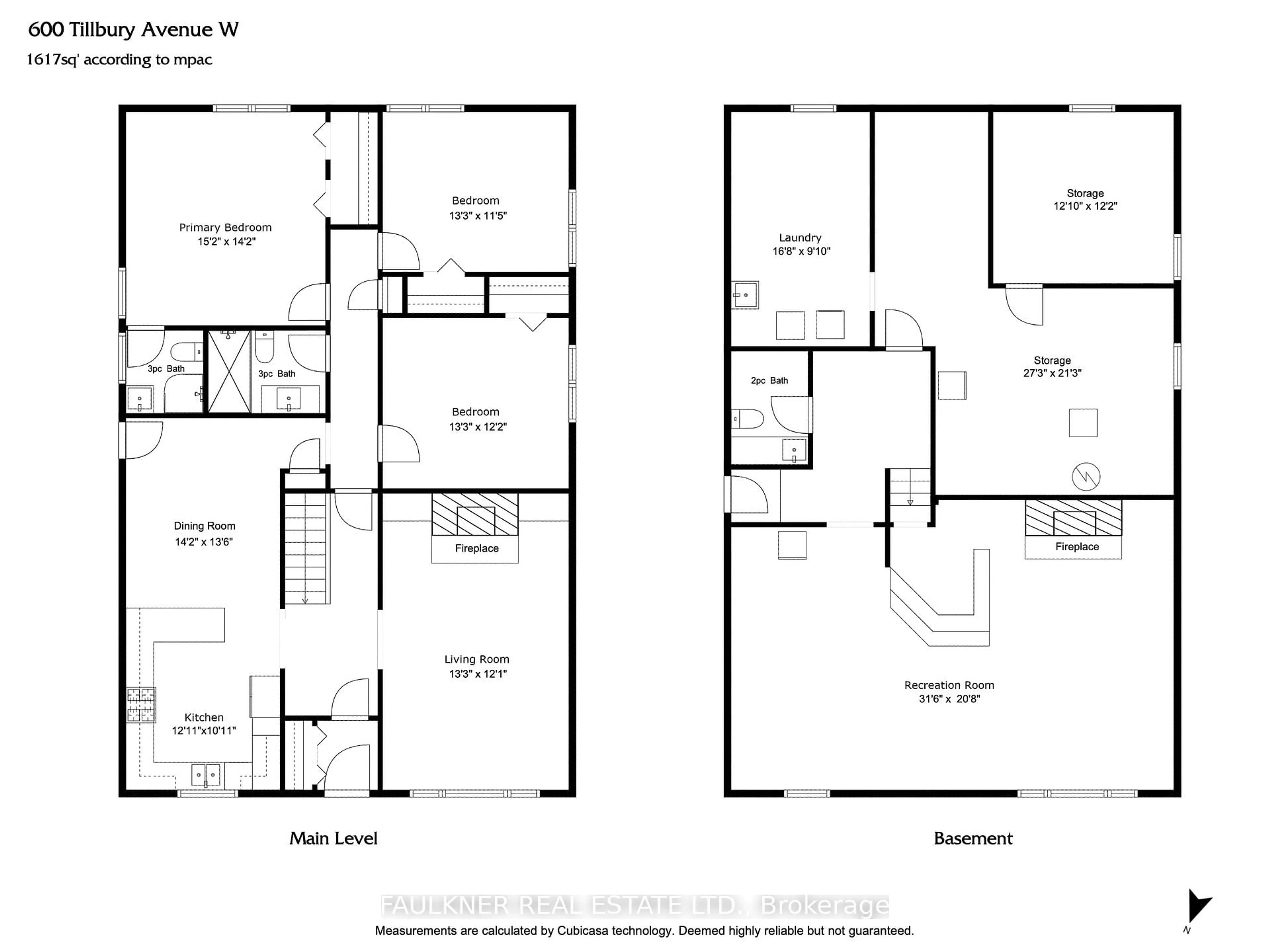 Floor plan for 600 Tillbury West Ave, Ottawa Ontario K2A 0Z8