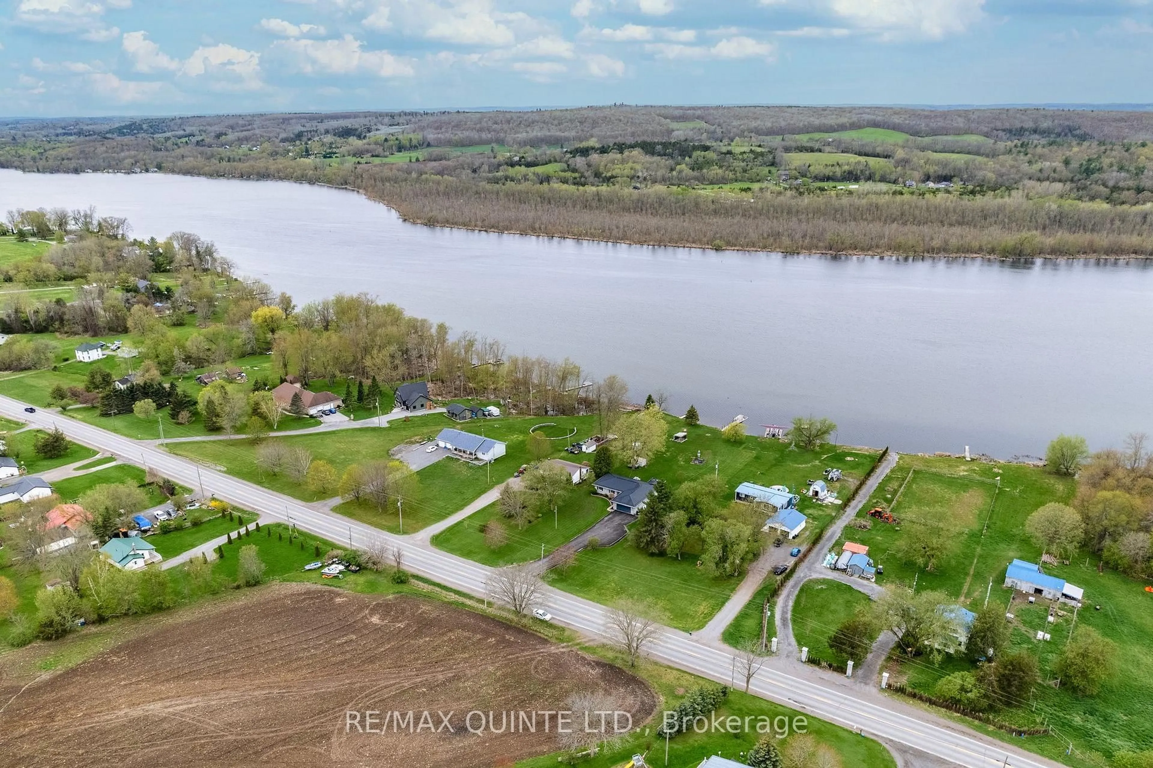 A pic from outside/outdoor area/front of a property/back of a property/a pic from drone, water/lake/river/ocean view for 1081 Frankford-Stirling Rd, Hastings Ontario K0K 2C0