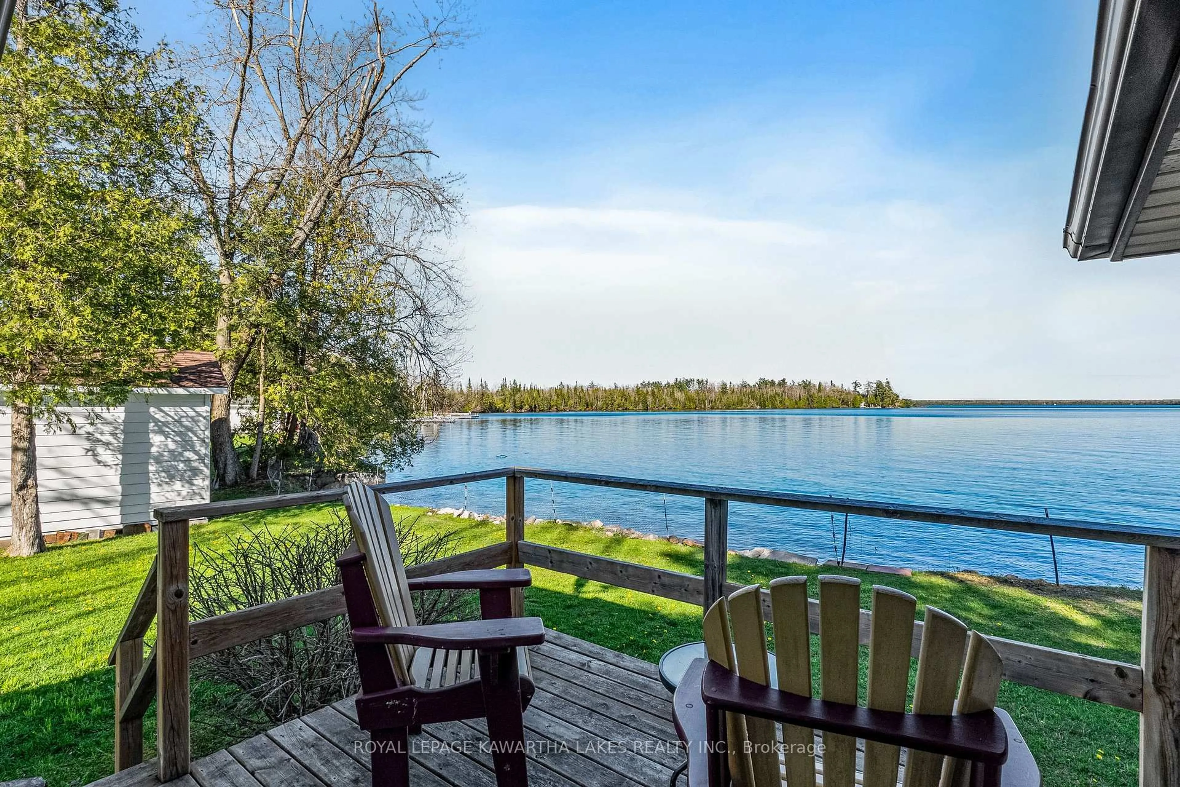 Patio, water/lake/river/ocean view for 404 Balsam Lake Dr, Kawartha Lakes Ontario K0M 2B0