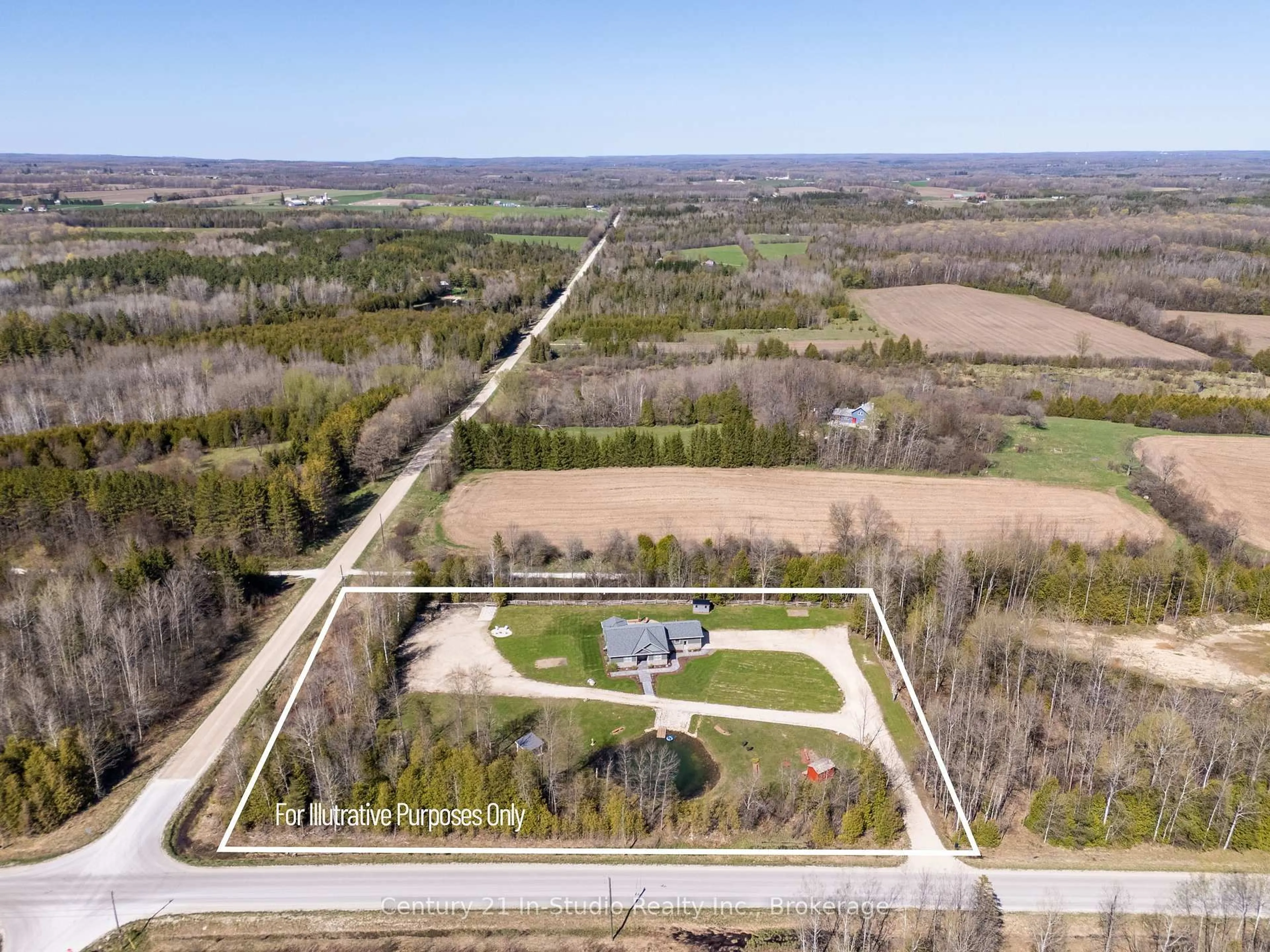 A pic from outside/outdoor area/front of a property/back of a property/a pic from drone, unknown for 734591 West Back Line, Grey Highlands Ontario N0C 1H0