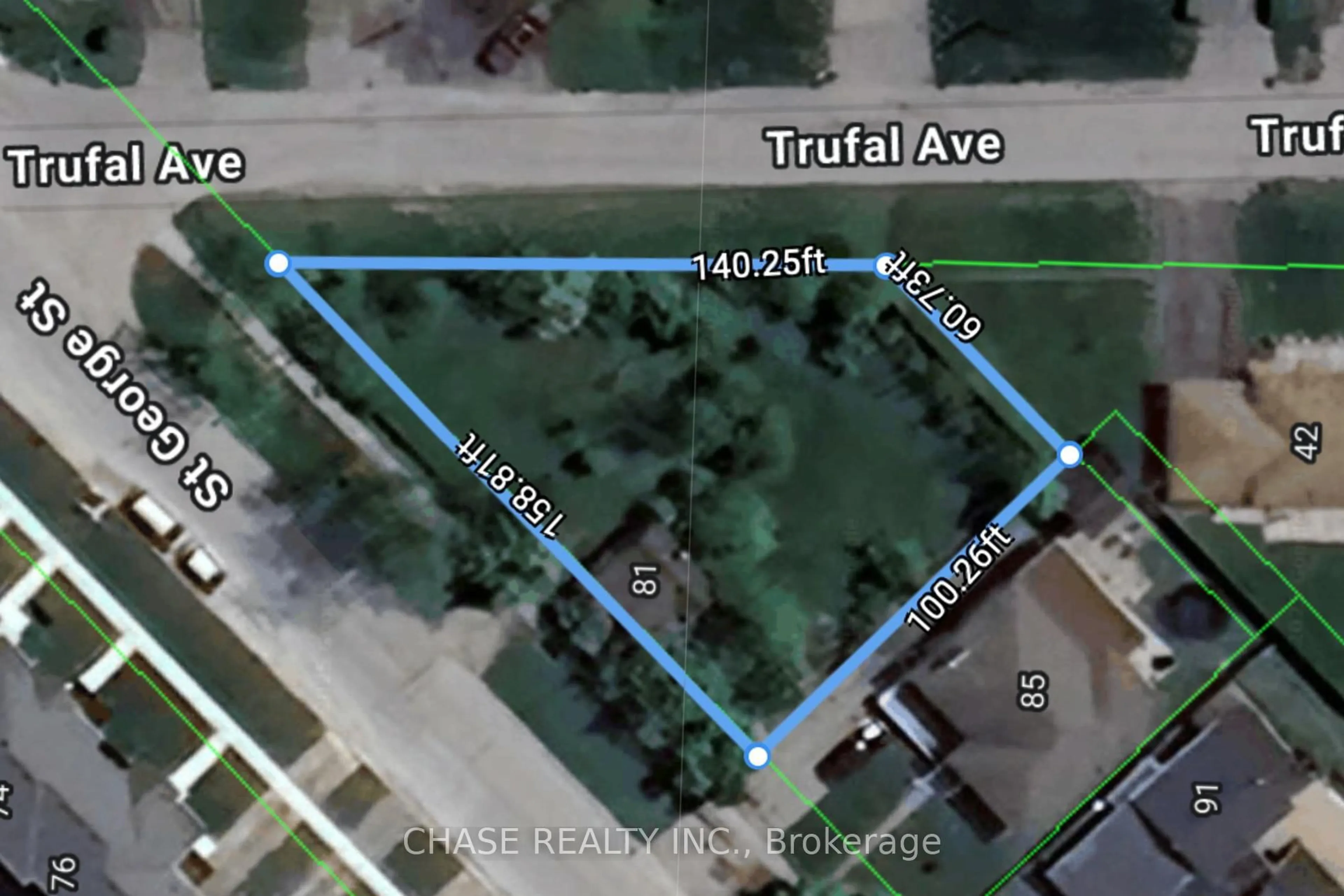 A pic from outside/outdoor area/front of a property/back of a property/a pic from drone, street for 81 Saint George St, Welland Ontario L3C 5N3