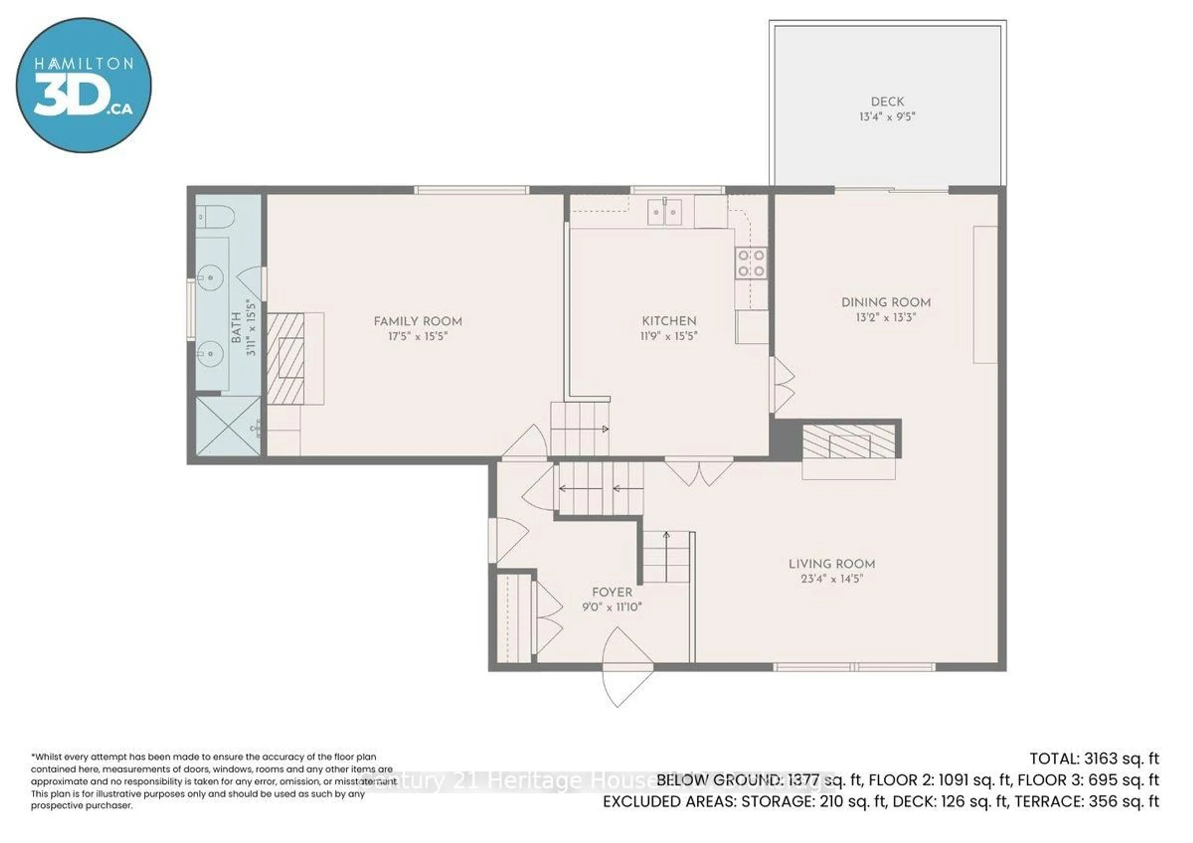 Floor plan for 38 Palm Crt, Hamilton Ontario L8G 2T7