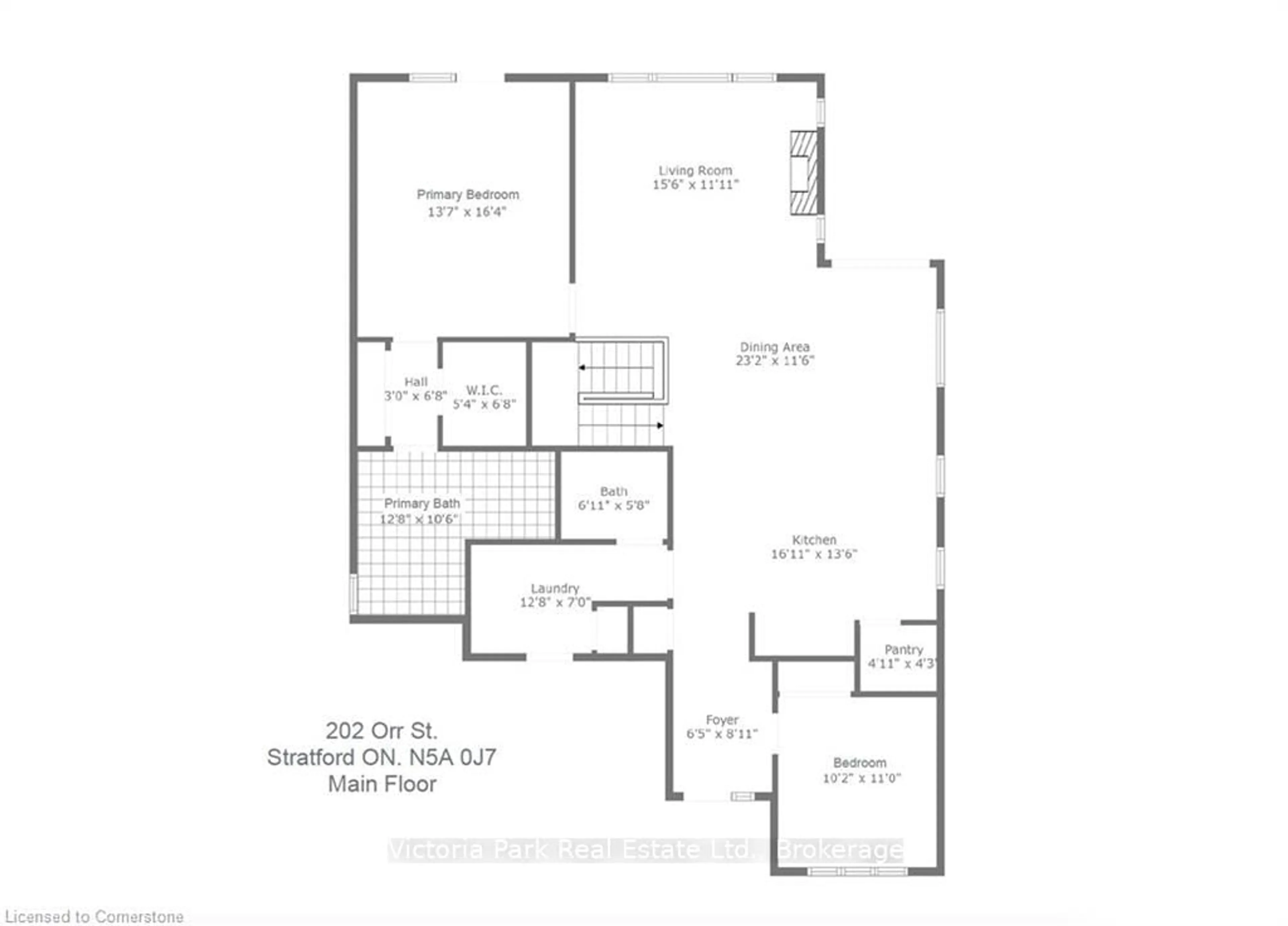 Floor plan for 202 Orr St, Stratford Ontario N5A 0J7