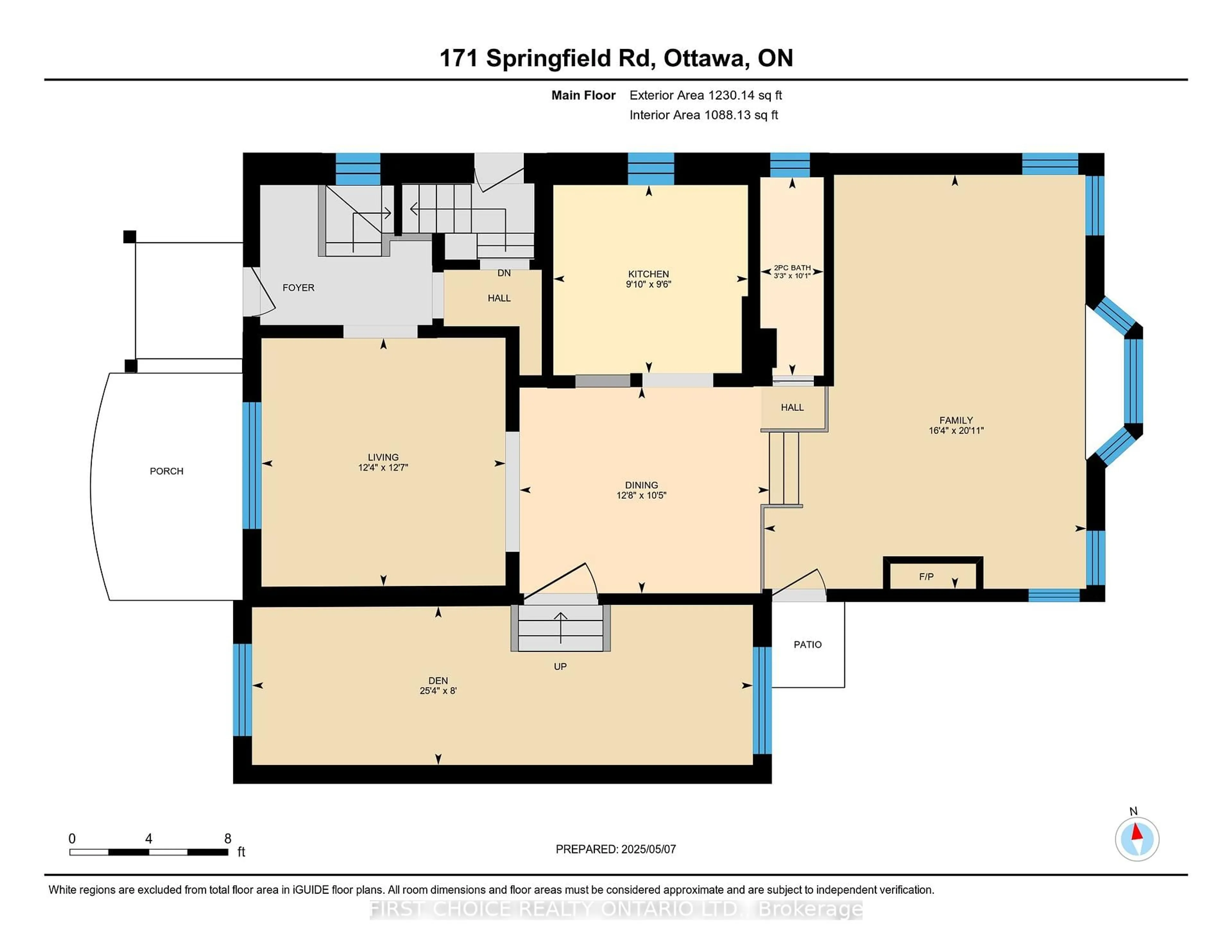 Floor plan for 171 Springfield Rd, Ottawa Ontario K1M 1C4