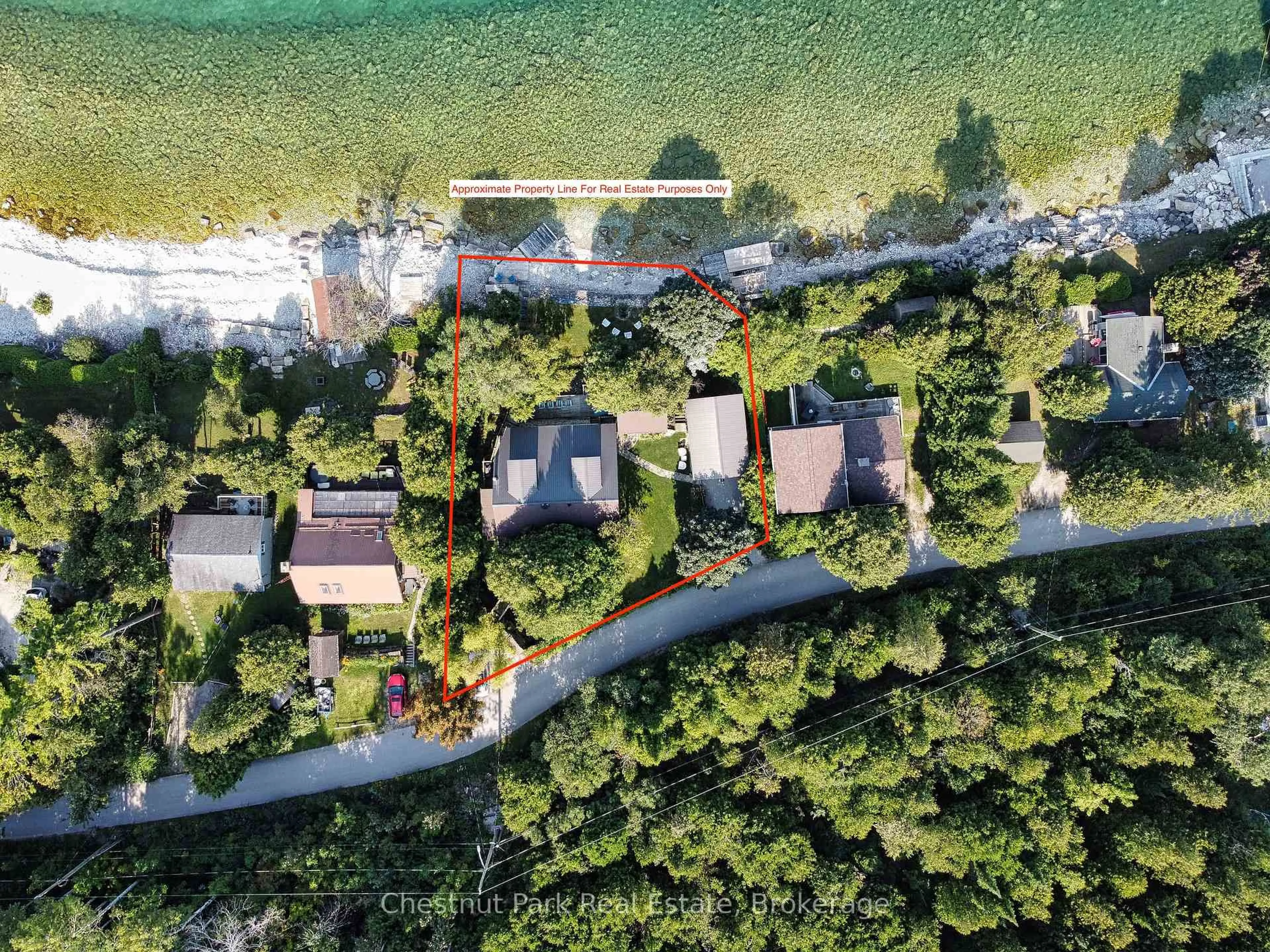 A pic from outside/outdoor area/front of a property/back of a property/a pic from drone, unknown for 36 William St, Northern Bruce Peninsula Ontario N0H 1W0