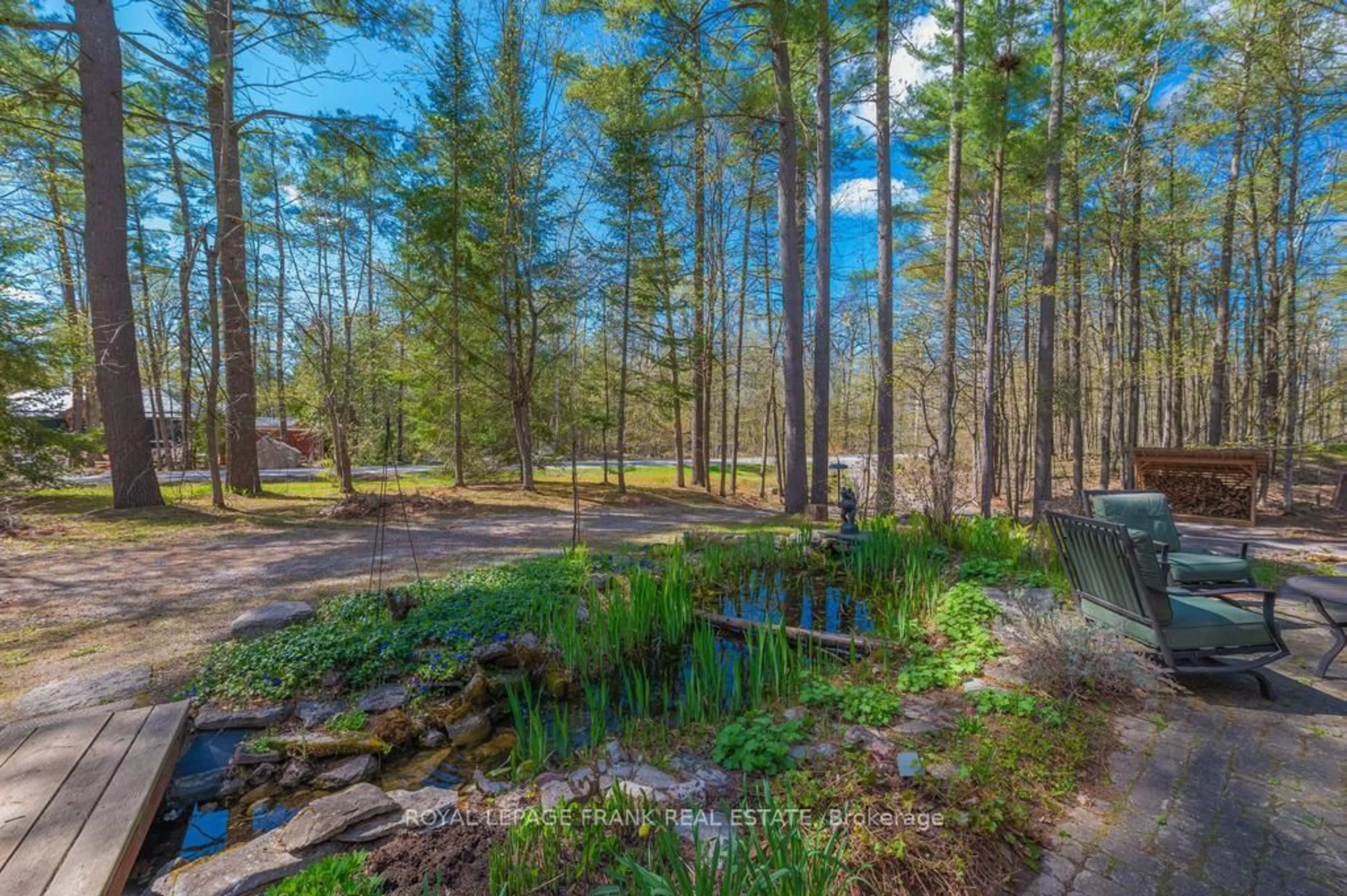 A pic from outside/outdoor area/front of a property/back of a property/a pic from drone, forest/trees view for 132 Sugarbush Cres, Trent Lakes Ontario K0L 1J0