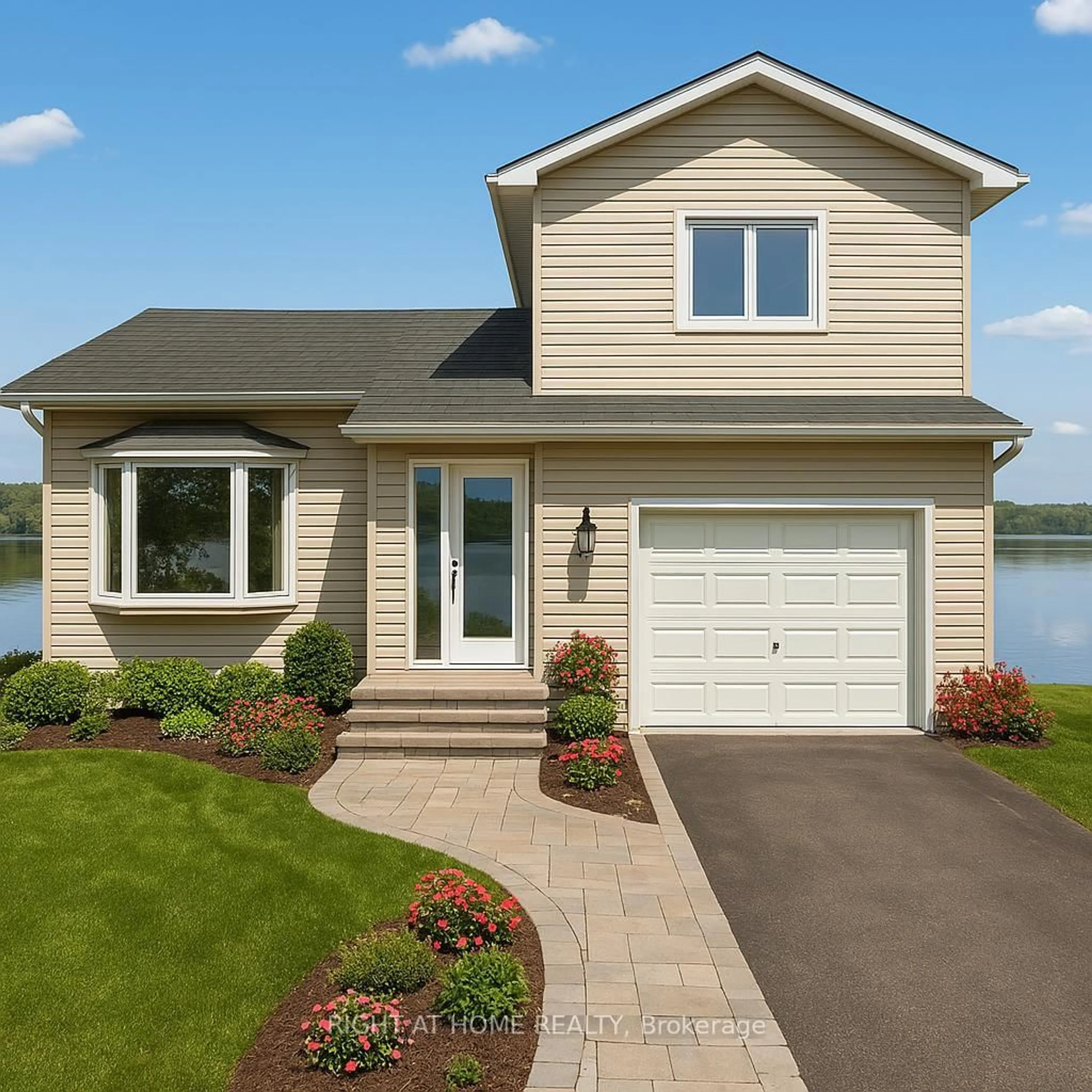 Home with vinyl exterior material, water/lake/river/ocean view for 3669 Rue Principale St, Alfred and Plantagenet Ontario K0A 3K0