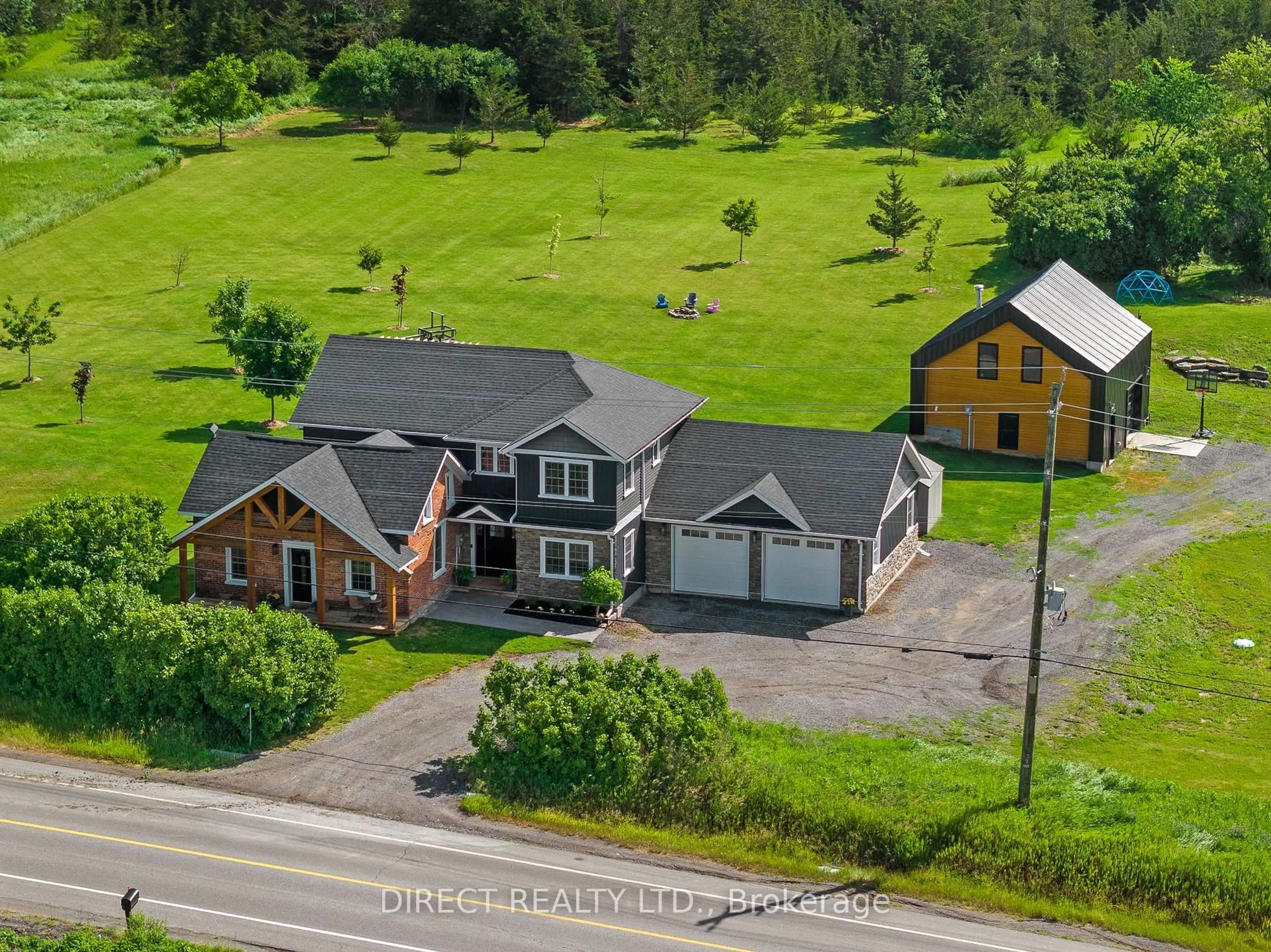 A pic from outside/outdoor area/front of a property/back of a property/a pic from drone, street for 676 Deseronto Rd, Greater Napanee Ontario K0K 1X0