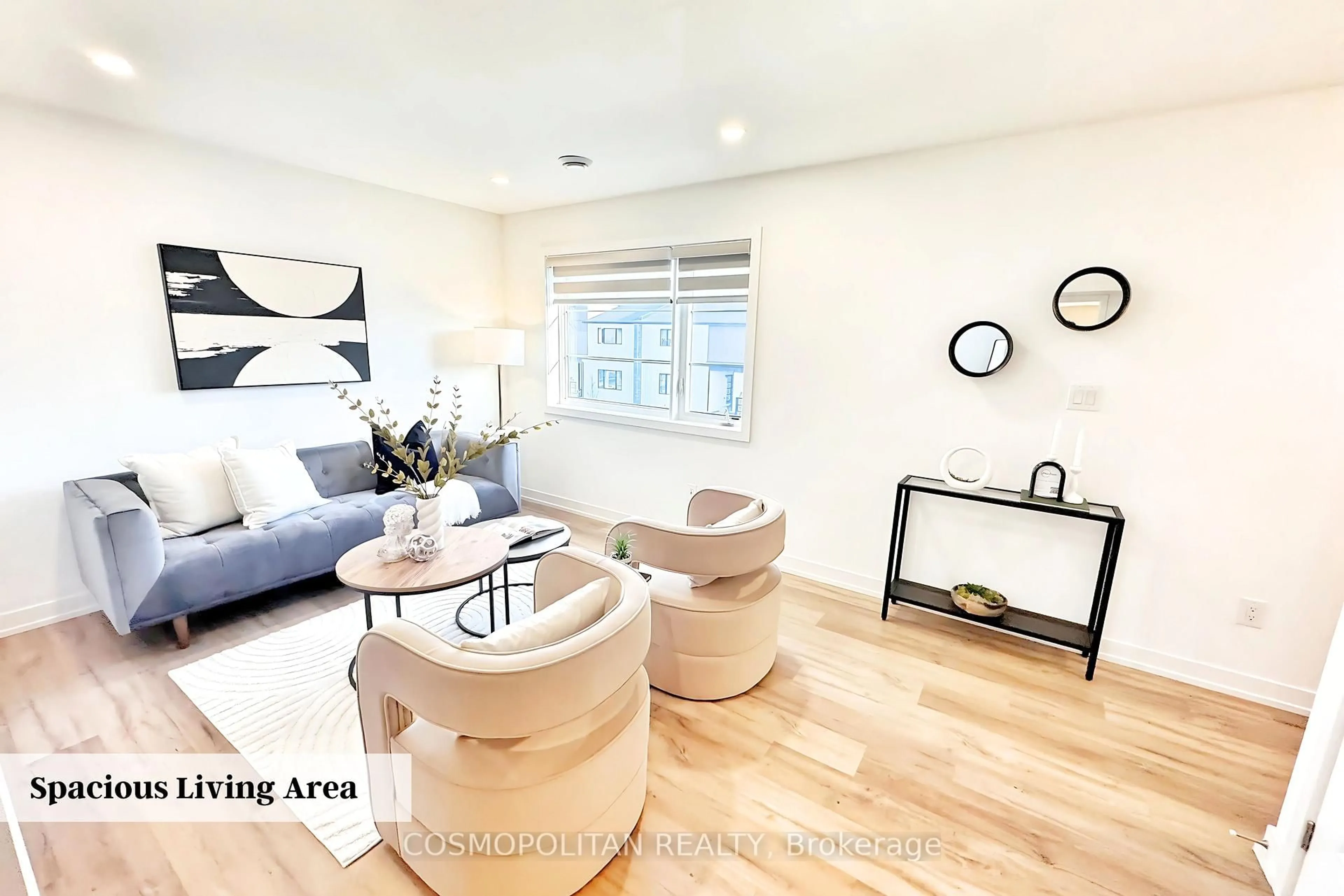 Living room with furniture, wood/laminate floor for 4263 FOURTH Ave #431 (Top Floor), Niagara Falls Ontario L2E 0C2