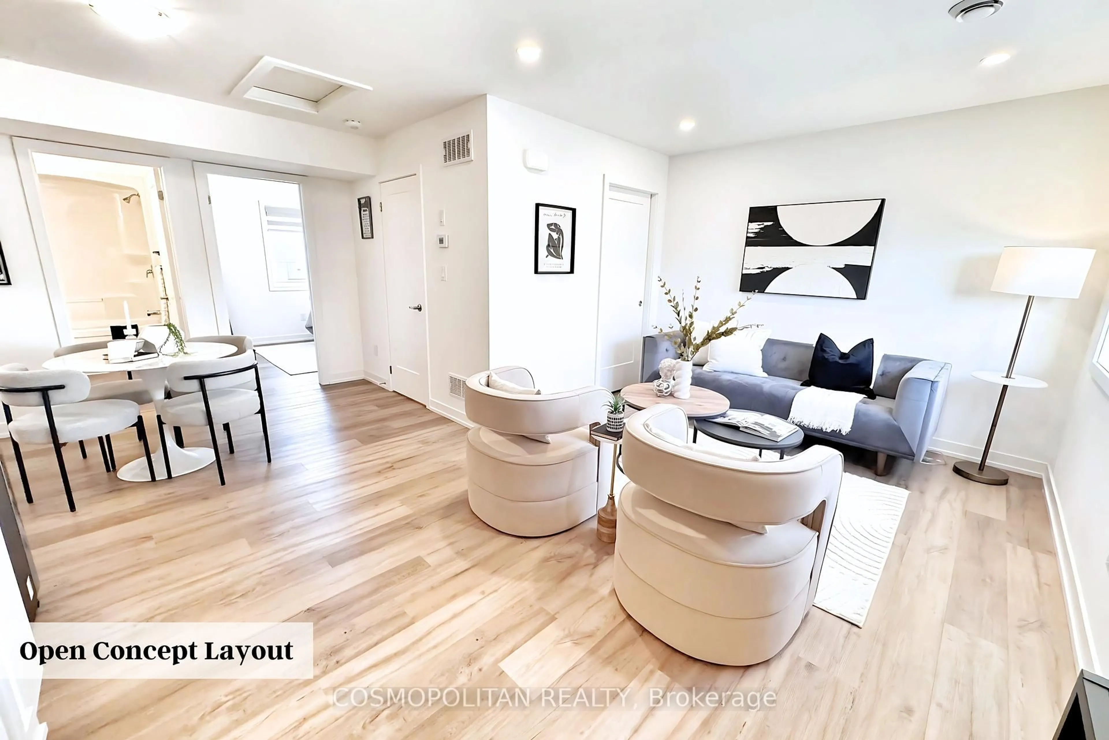 Living room with furniture, wood/laminate floor for 4263 FOURTH Ave #431 (Top Floor), Niagara Falls Ontario L2E 0C2