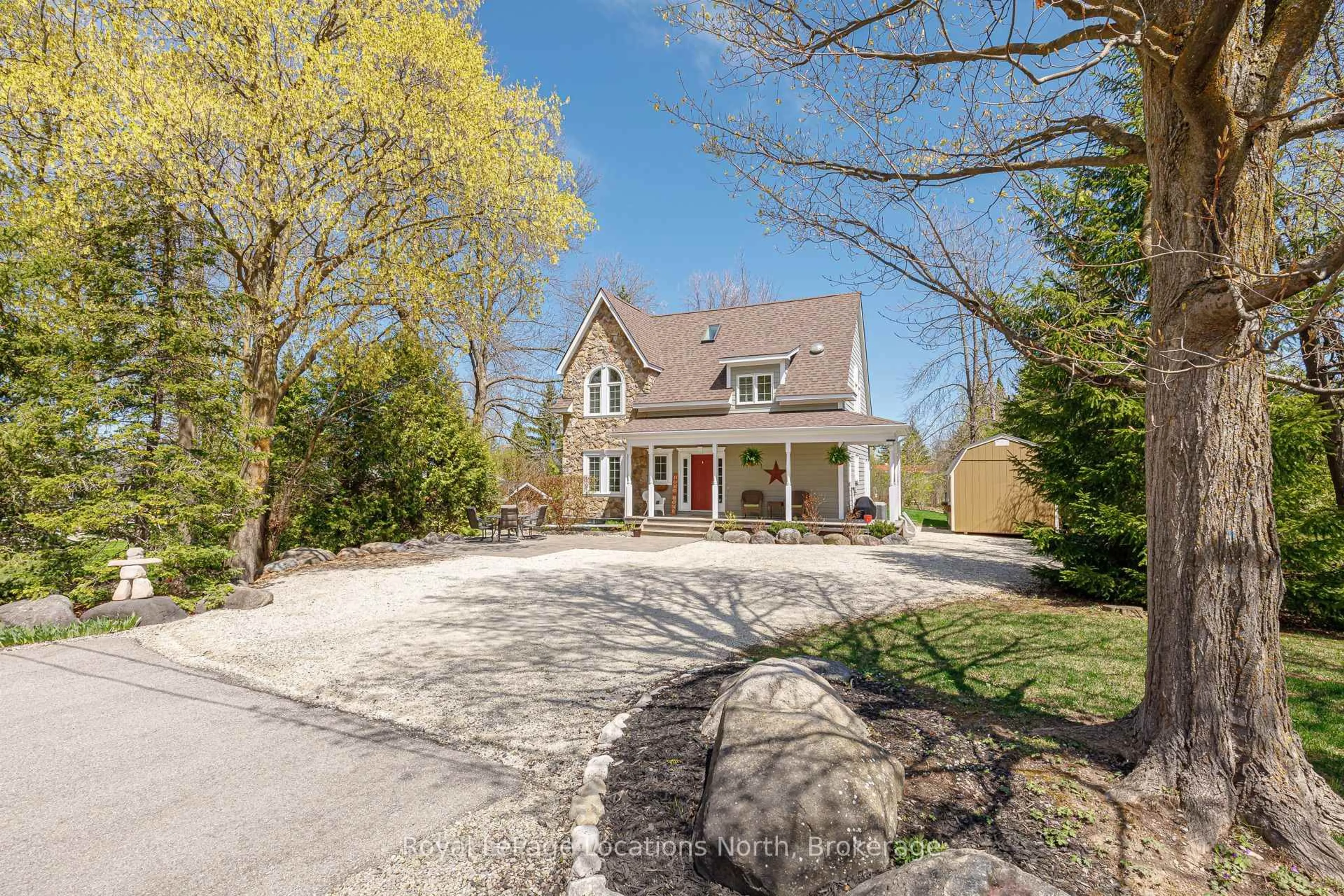 A pic from outside/outdoor area/front of a property/back of a property/a pic from drone, street for 213 Camperdown Rd, Blue Mountains Ontario N0H 1J0