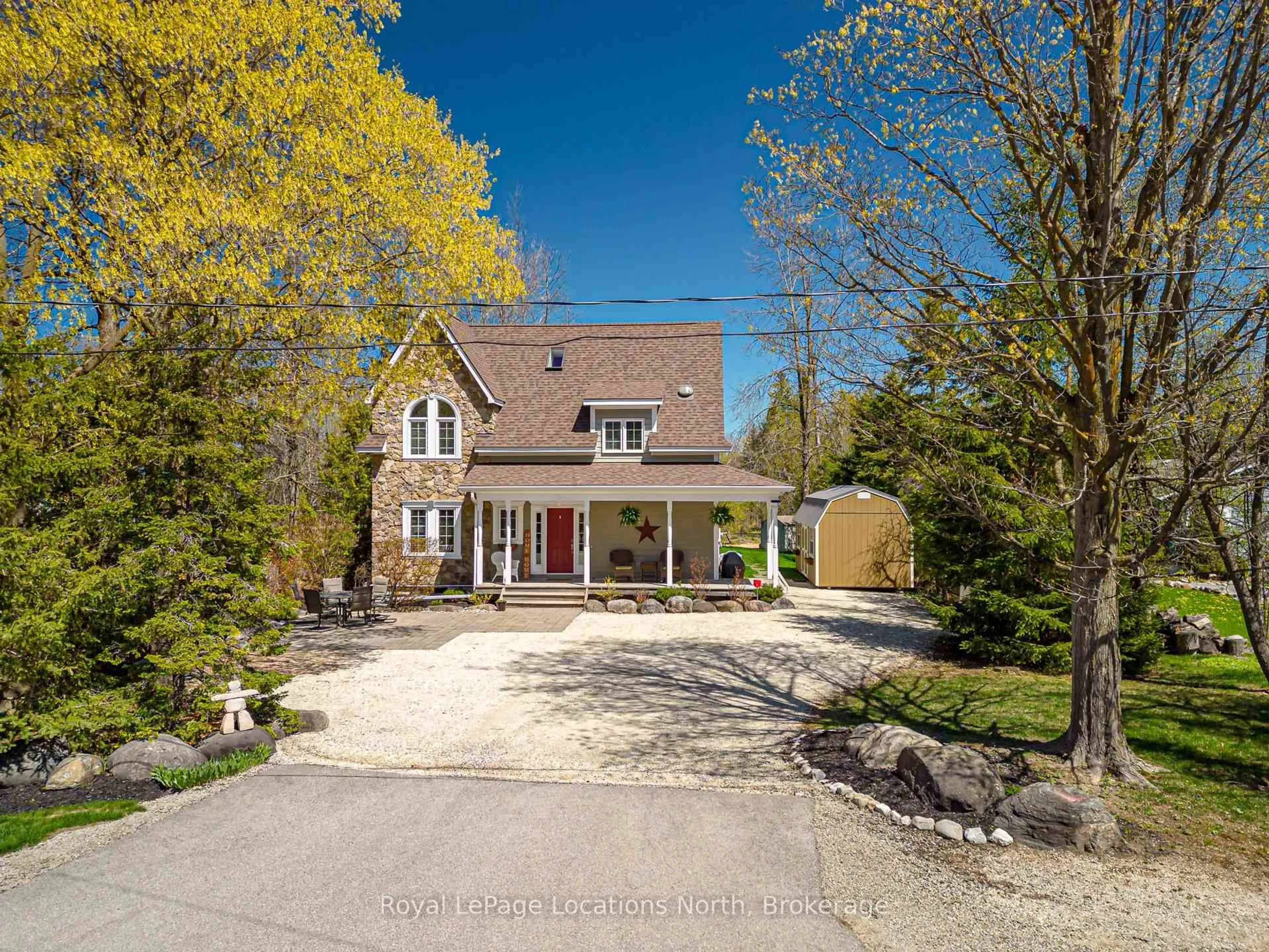 A pic from outside/outdoor area/front of a property/back of a property/a pic from drone, street for 213 Camperdown Rd, Blue Mountains Ontario N0H 1J0