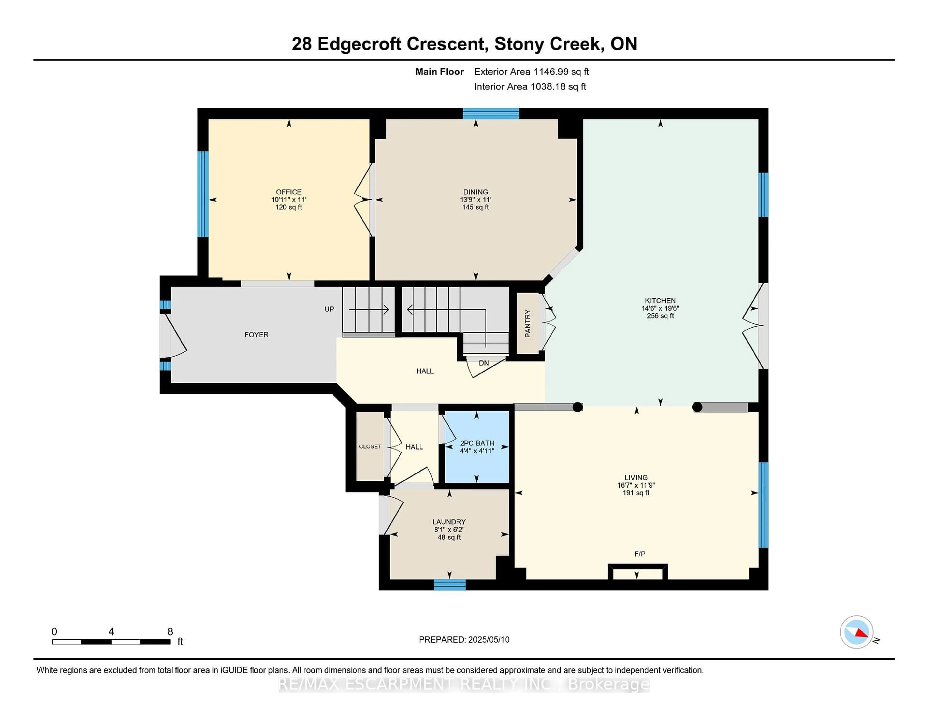 Floor plan for 28 Edgecroft Cres, Hamilton Ontario L8J 3Y6