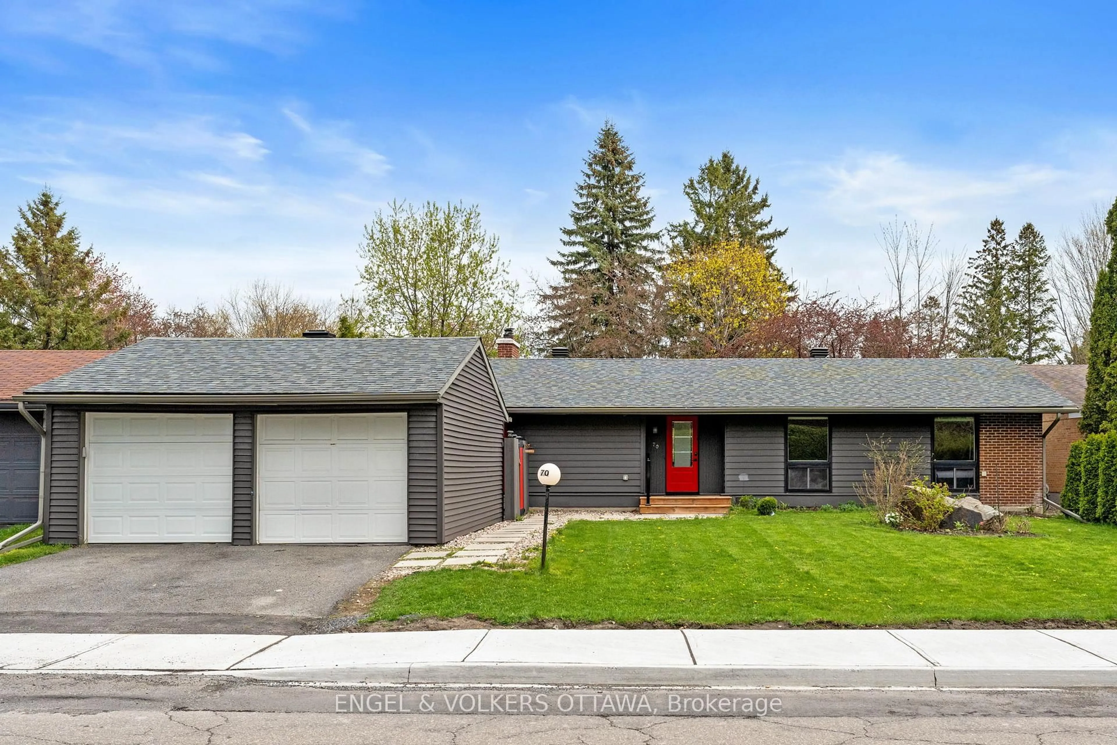 Home with vinyl exterior material, street for 70 Varley Dr, Kanata Ontario K2K 1H2